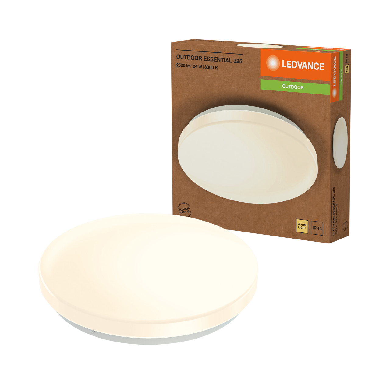 LEDVANCE Outdoor Essential Plafond 255mm i hvid
