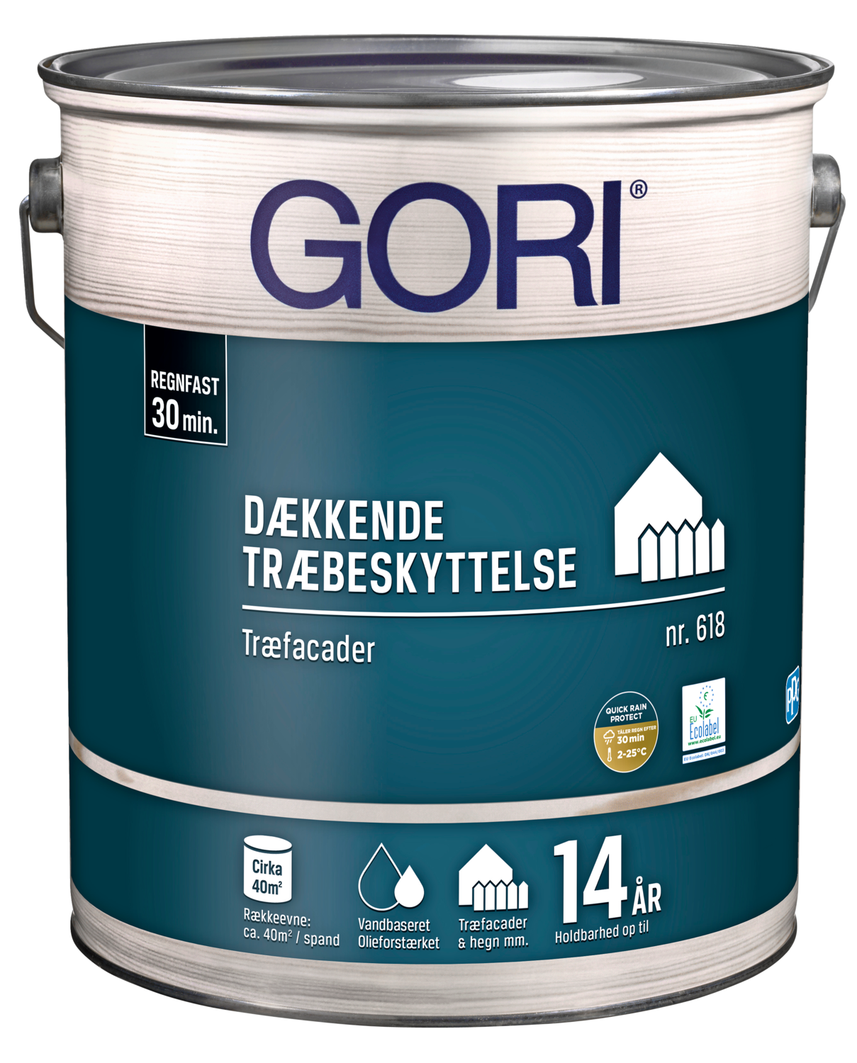 GORI 618 Dækkende Træbeskyttelse kulsort 5L