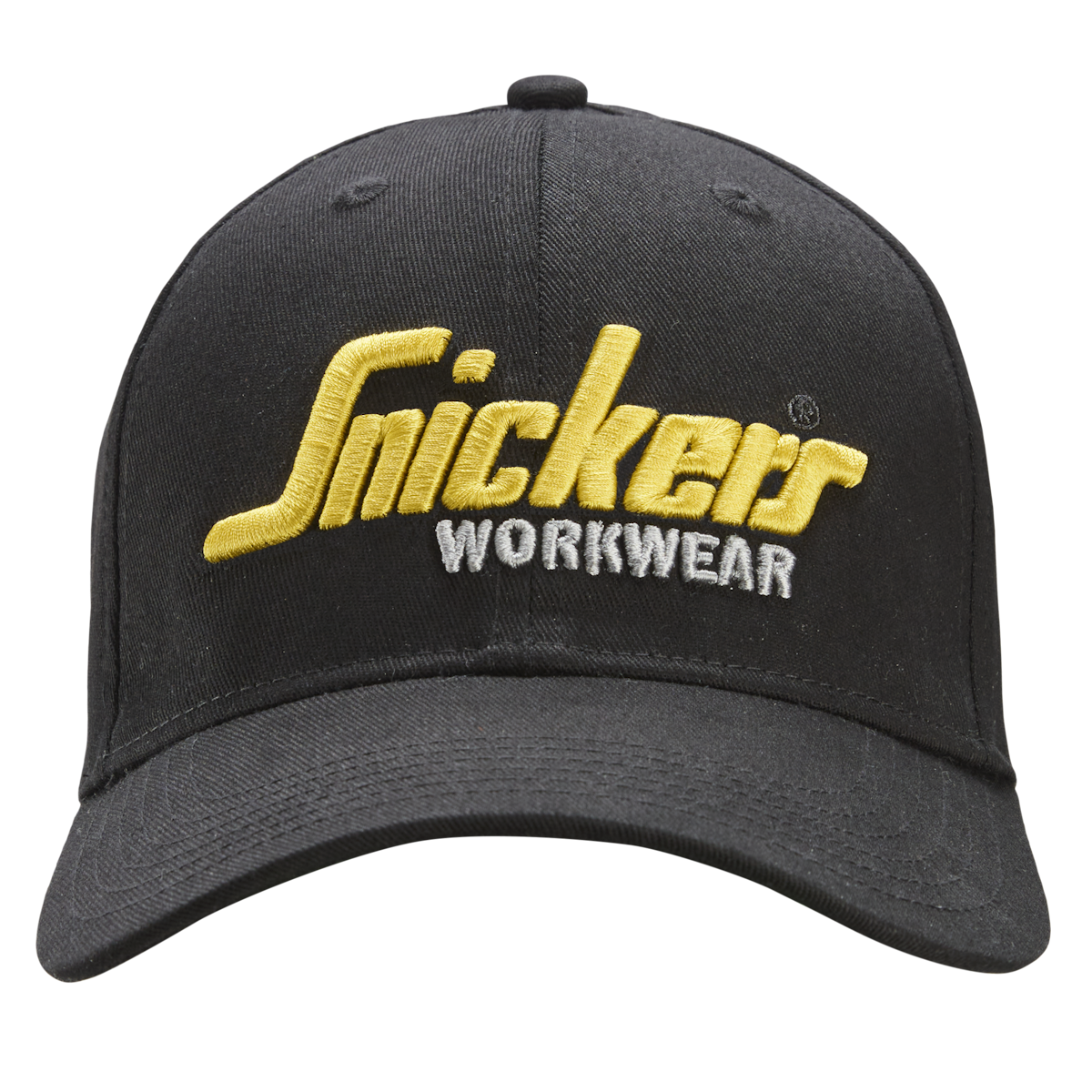 Snickers 9002 Flexible Cap med logo i sort - Str. S/M