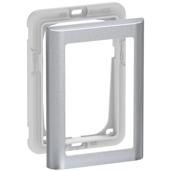 LK FUGA Soft designramme med monteringsramme 1 1/2 modul stålmetallic