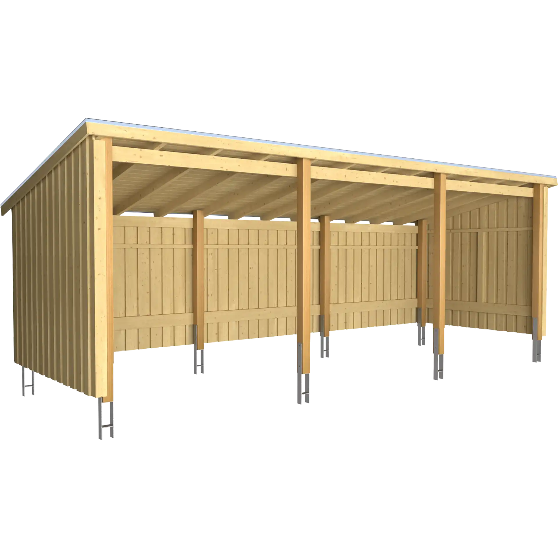 Plus Nordic Multi Havehus 14 m² - 3 moduler åben - inkl. tagpap/alulister/stolpefødder