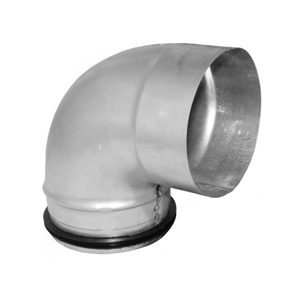 Ventilationsbøjning kort 90 gr. Ø 125 mm muf/nip