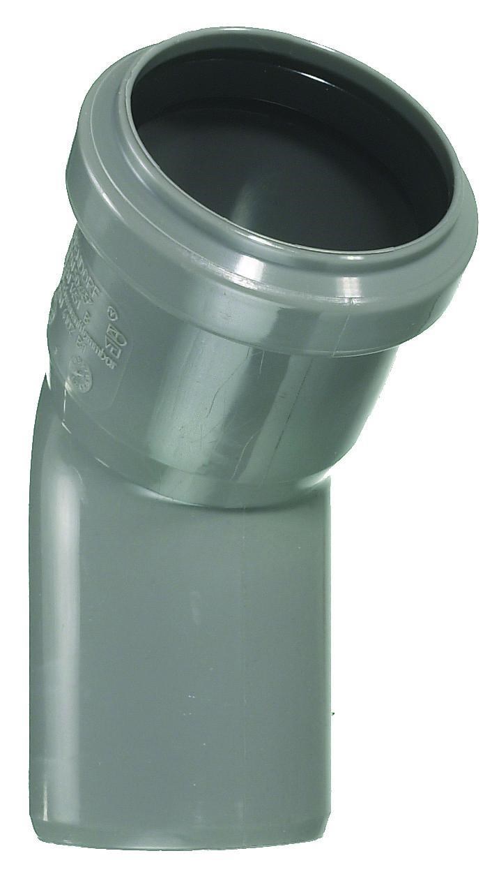 50 mm Grå PP bøjning 45 grader