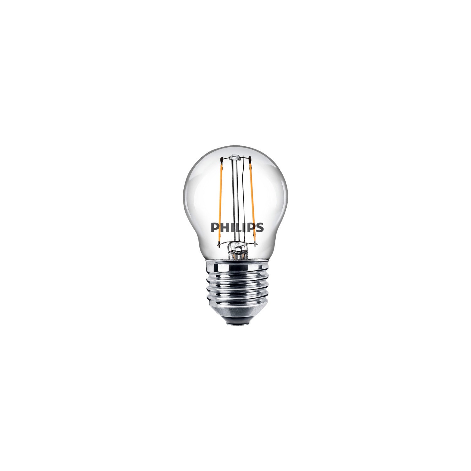 Philips E27 P45 2700K LED Pære 2-pak