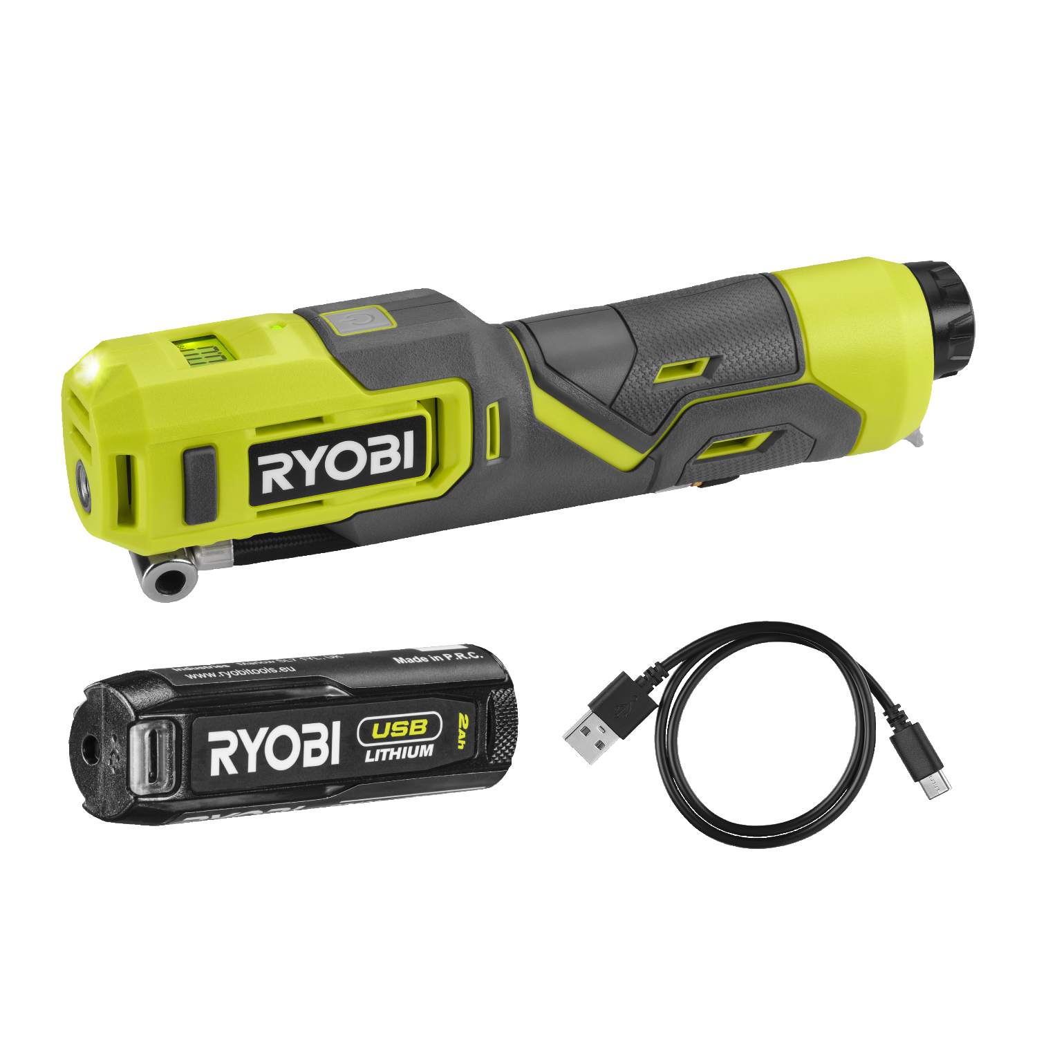 Ryobi RI4-120G 4V USB Lithium Pumpe med batteri og ladekabel