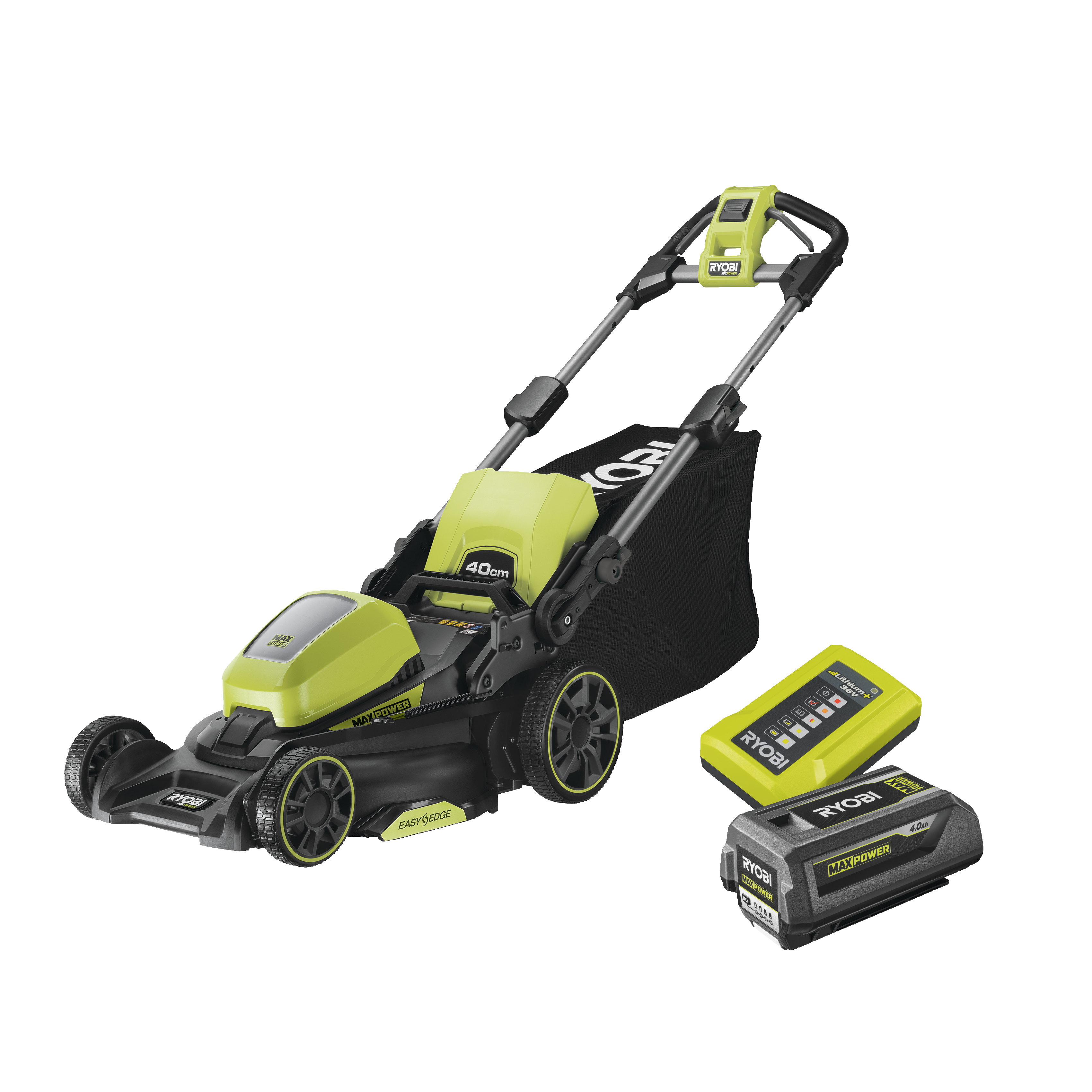 Ryobi RY36LM40A-140 36V Plæneklipper med 4,0Ah batteri og lader