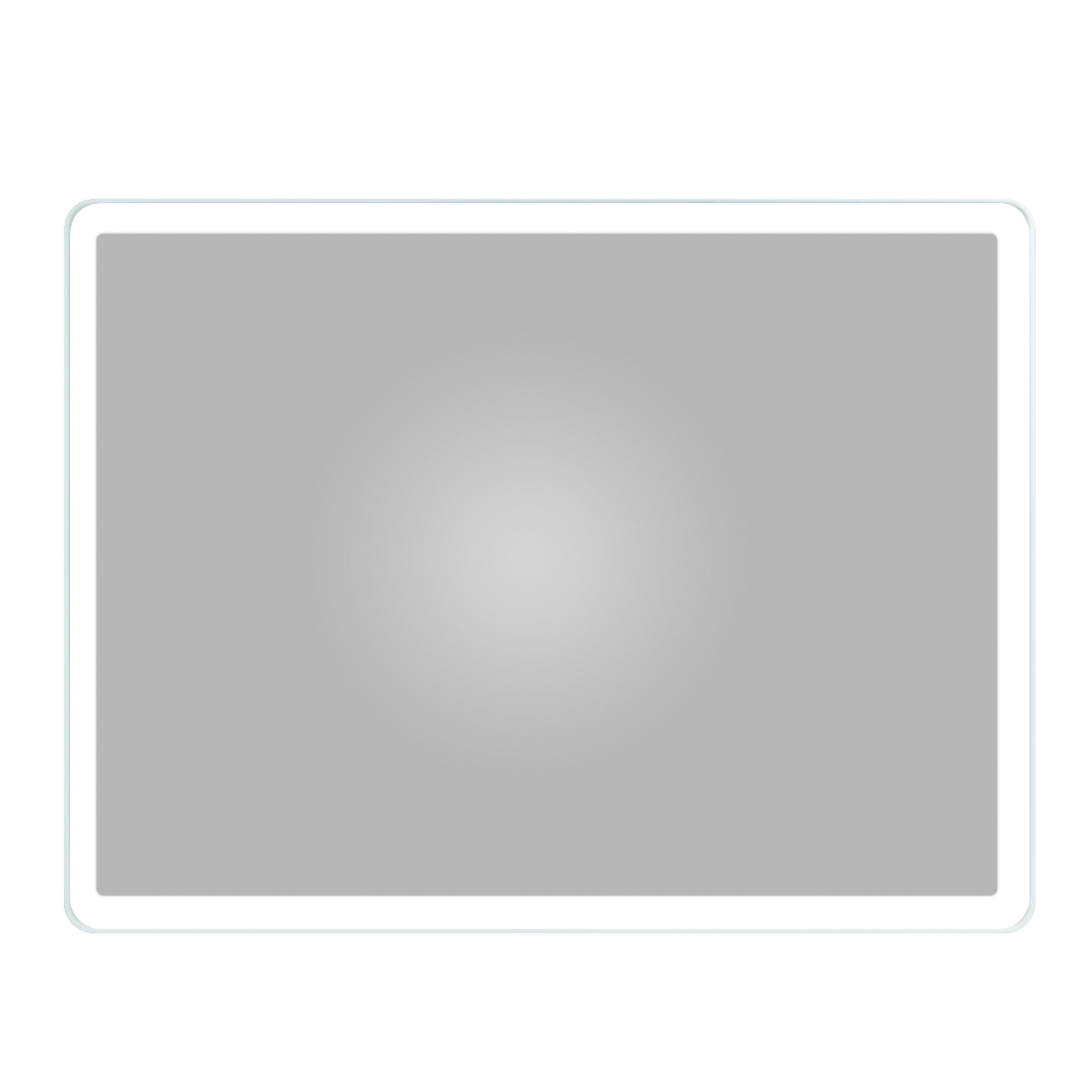 Milobad R01 Spejl med LED-lys, hvid ramme 80x60 cm