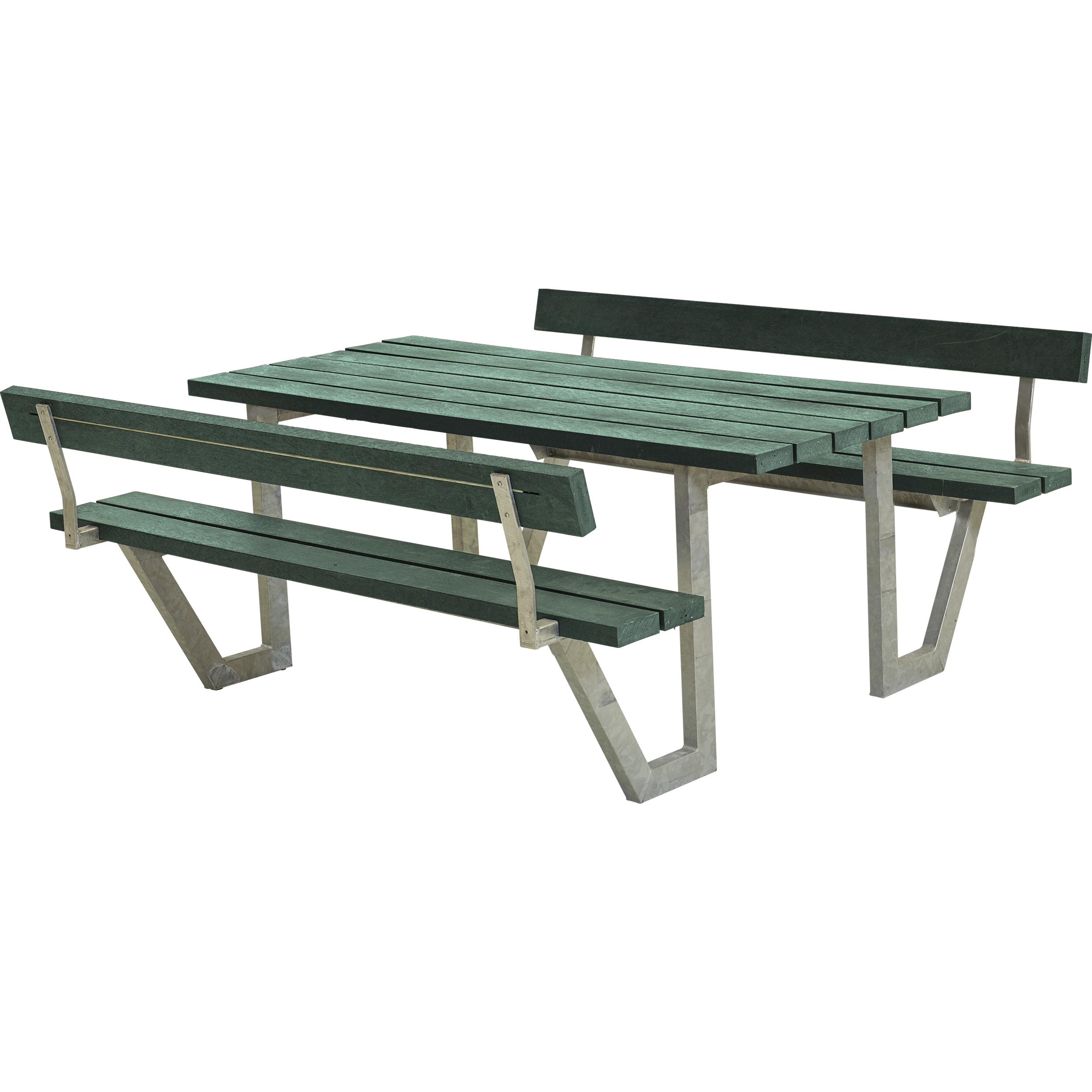 Plus Wega Bord/Bænkesæt m/2 ryglæn 177 cm - Grøn ReTex