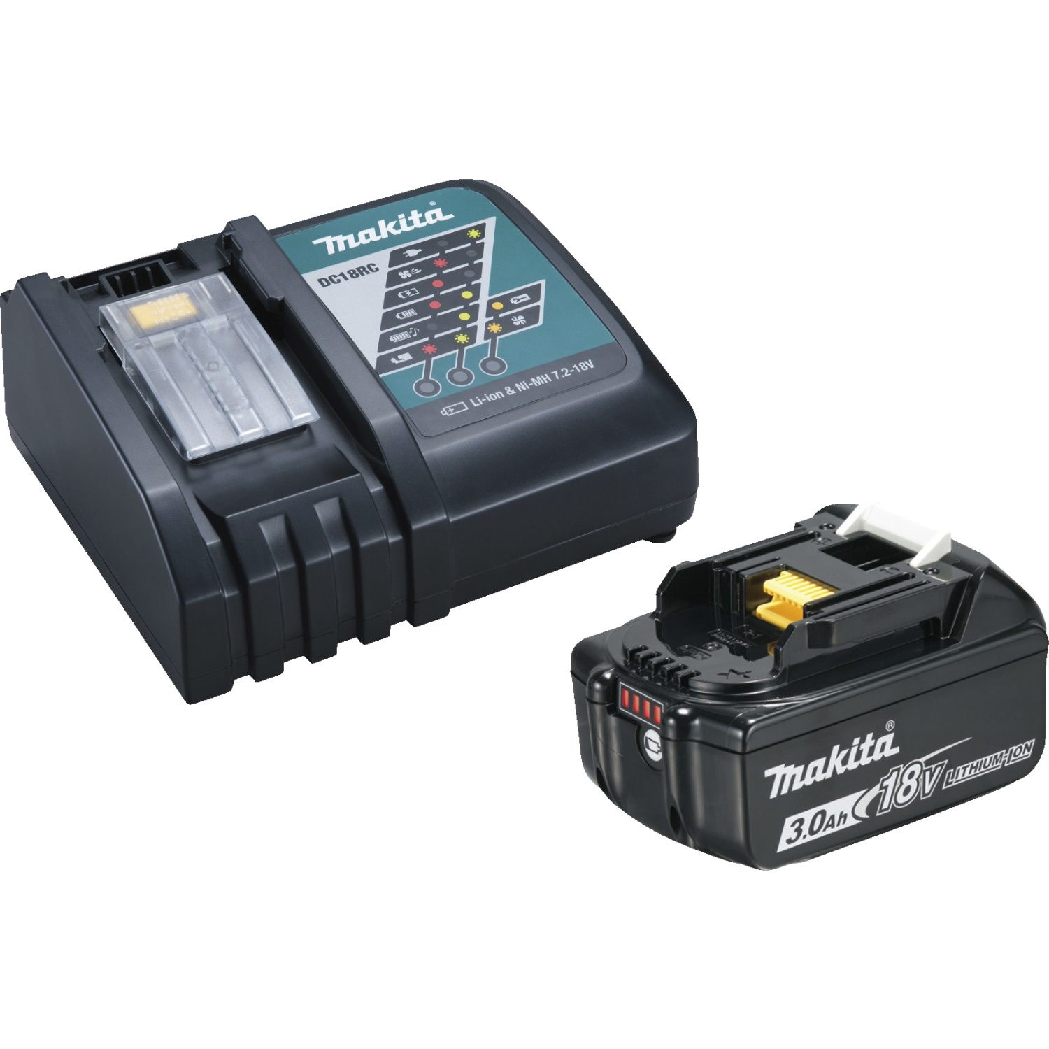 Makita 18V batteri og lader 3,0 Ah