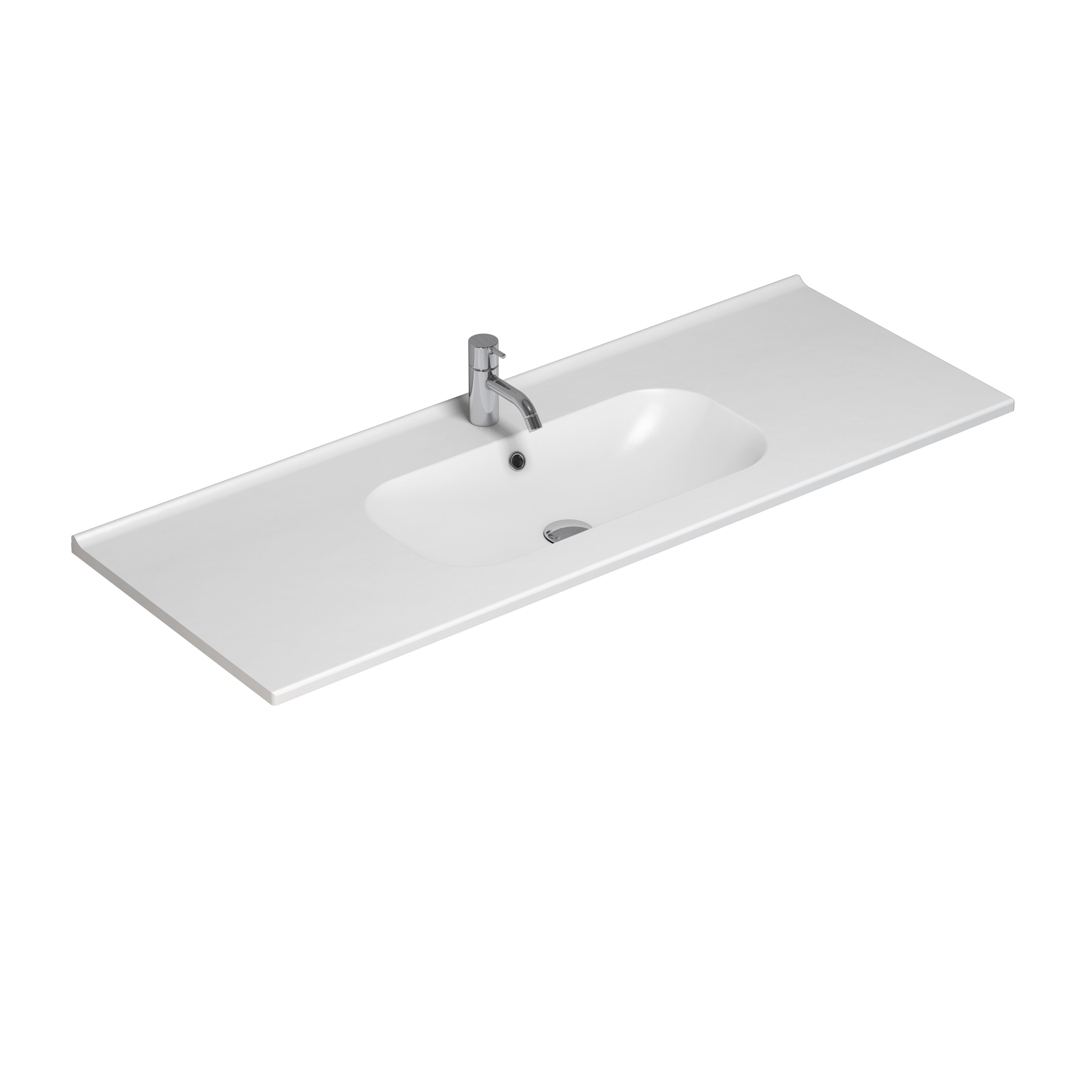 Scanbad Delta Karat håndvask 120 cm porcelæn hvid
