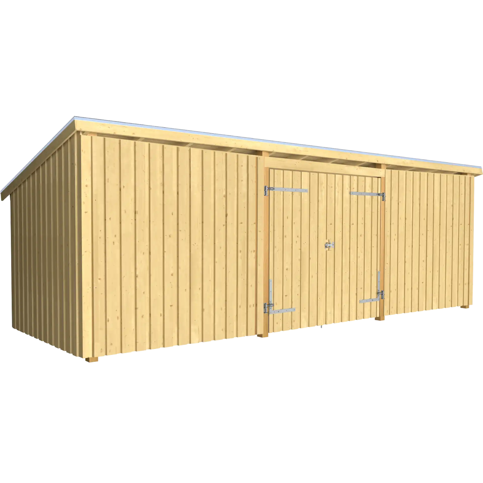 Plus Nordic Multi Havehus 14 m² 3 moduler m/dobbeltdør og lukket front inkl. tagpap/alulister