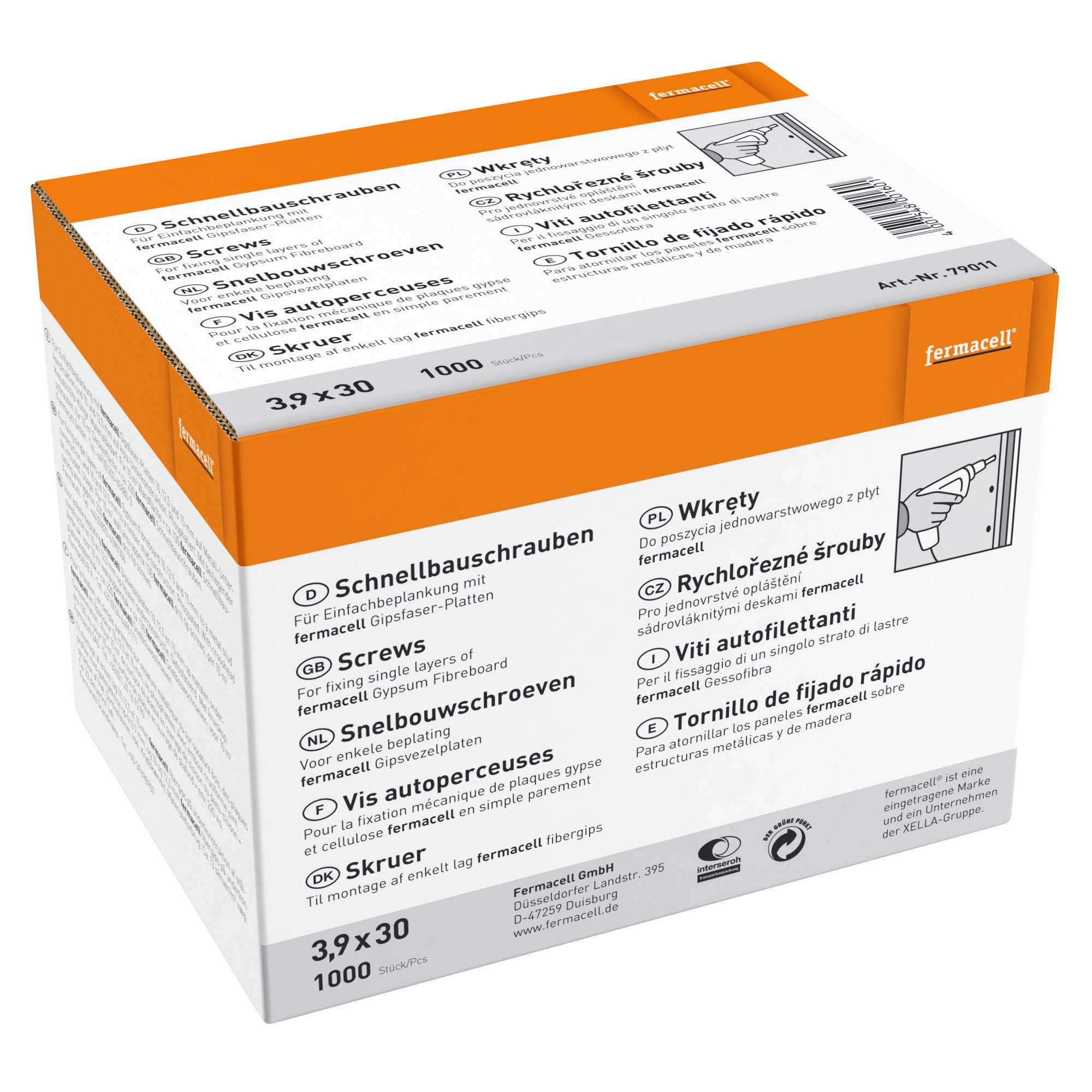 Fermacell Skruer 3,9x30mm - 1000 stk.