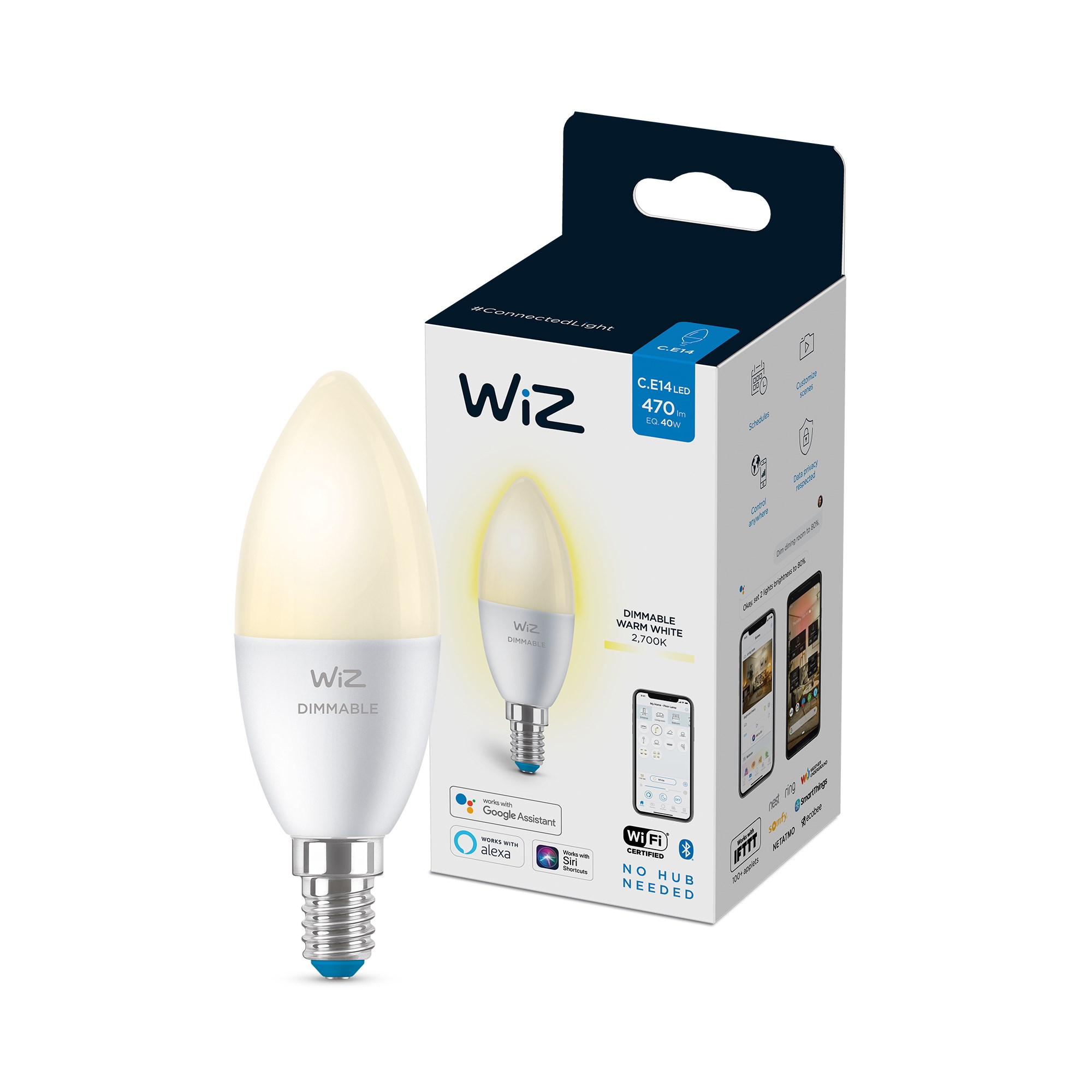 WiZ E14 C37 White Smart LED Wi-Fi kerte pære