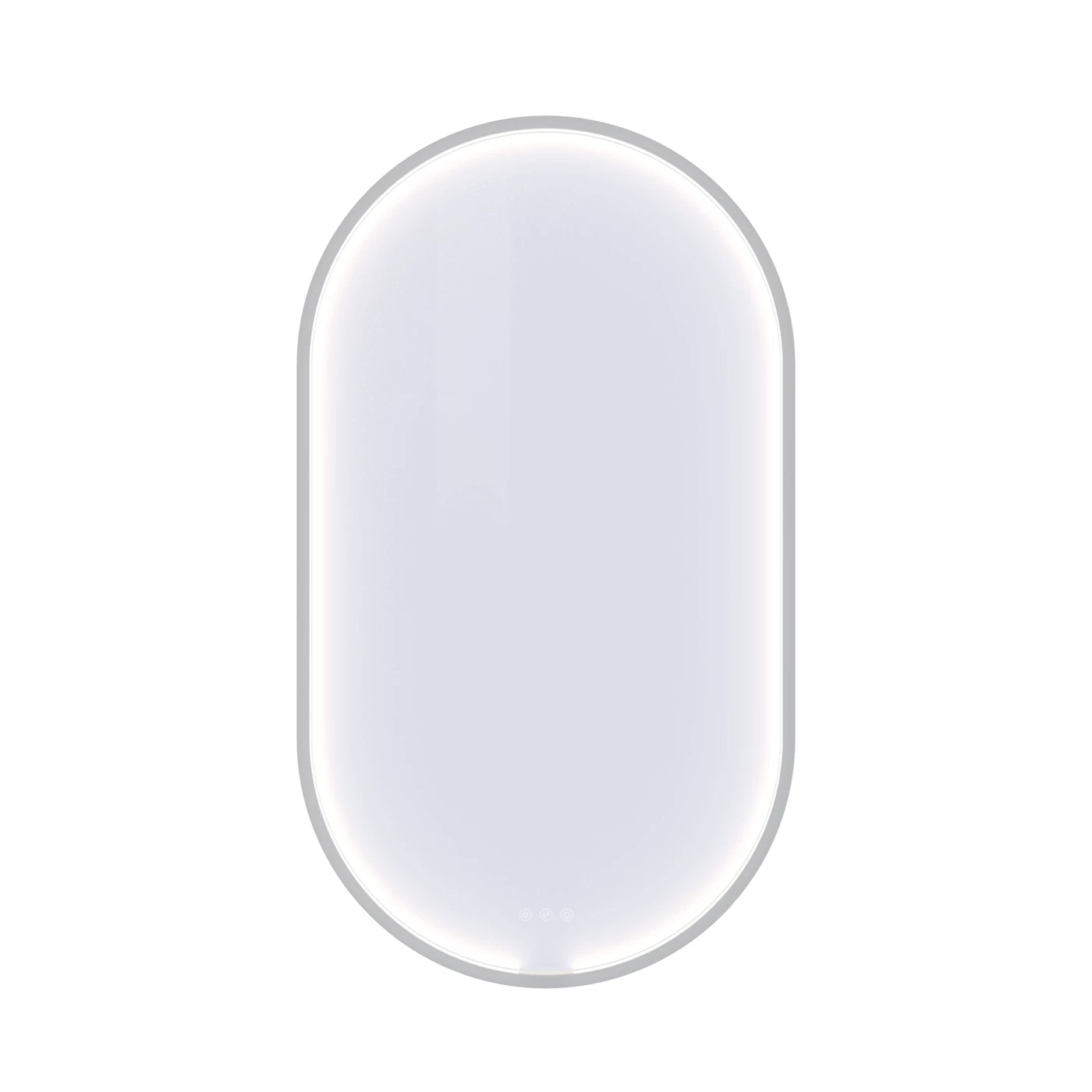 Scanbad Rammespejl Moon med lysstyring 105x60 cm i hvid mat