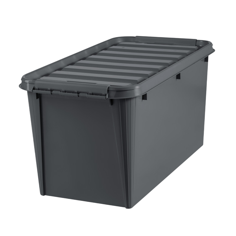 SmartStore Recycled 70 L Opbevaringskasse med låg i grå