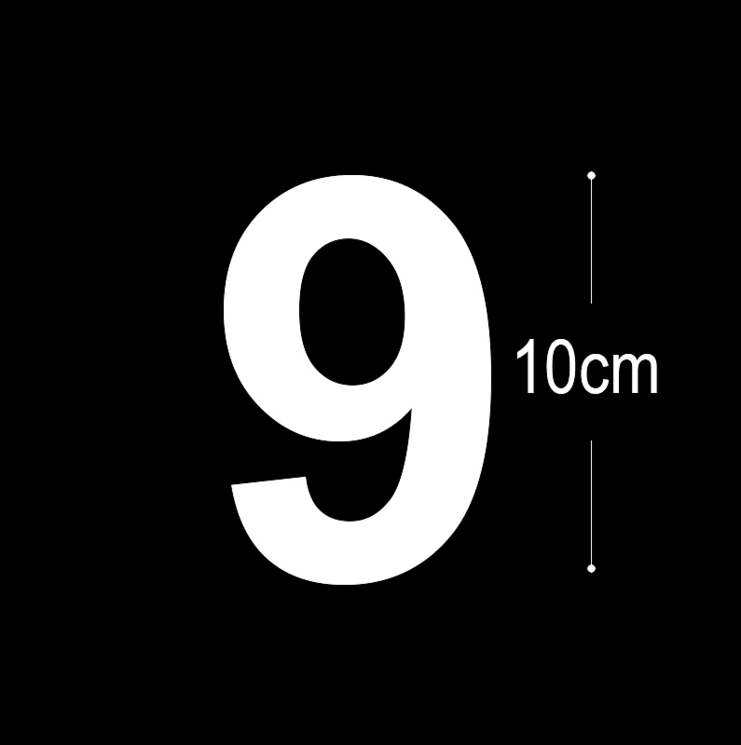 Allux Folietal nr. 9 i hvid 10 cm