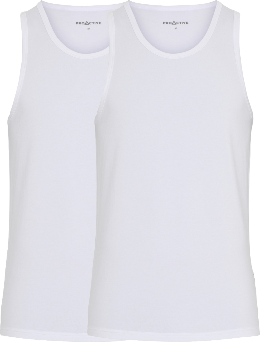 ProActive Bambus singlet 2-pak i hvid - Str. 2XL