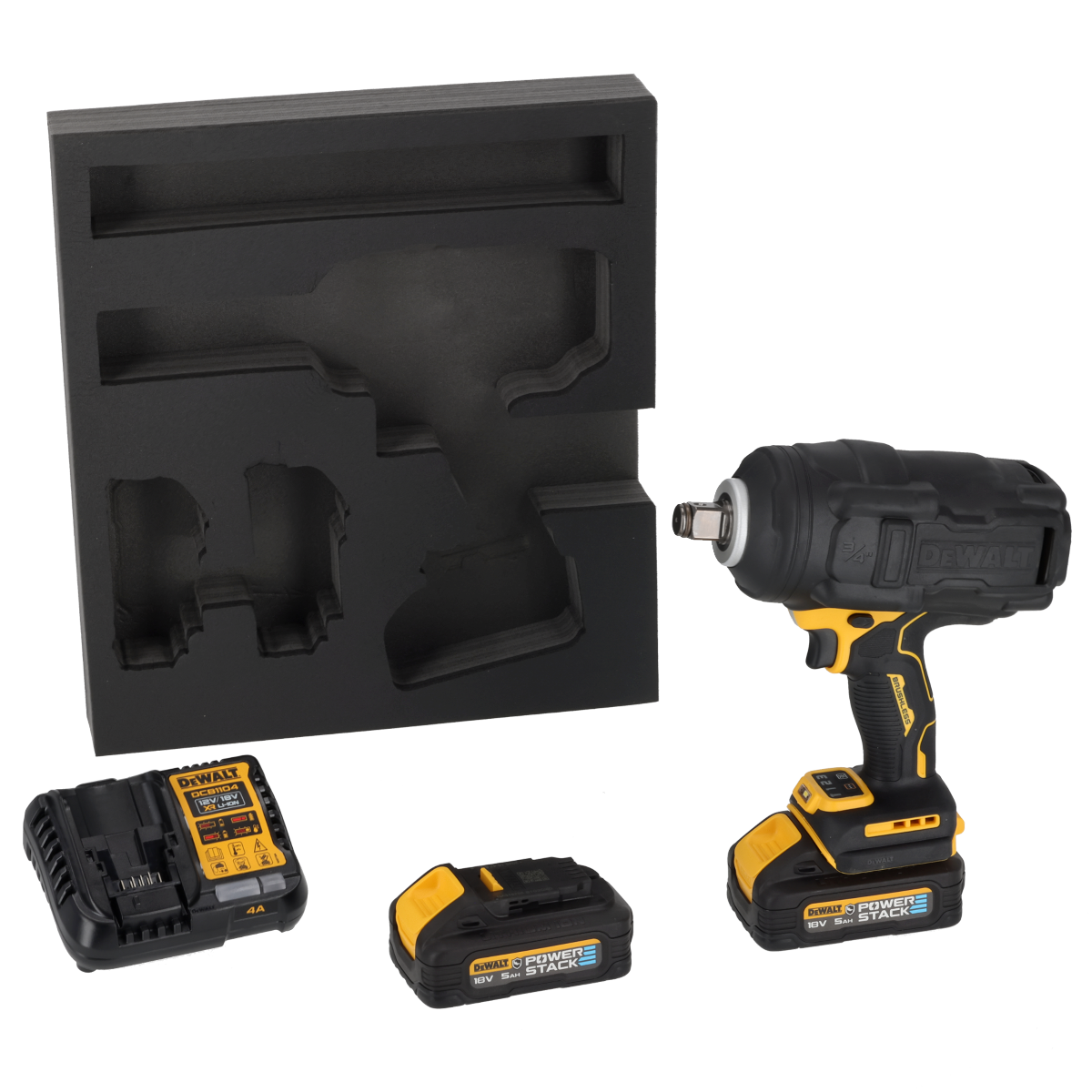 Dewalt DCF964H2G-QW 18V XR Slagnøgle 3/4" med 2 stk. 5,0Ah GFN PowerStack batteri og lader