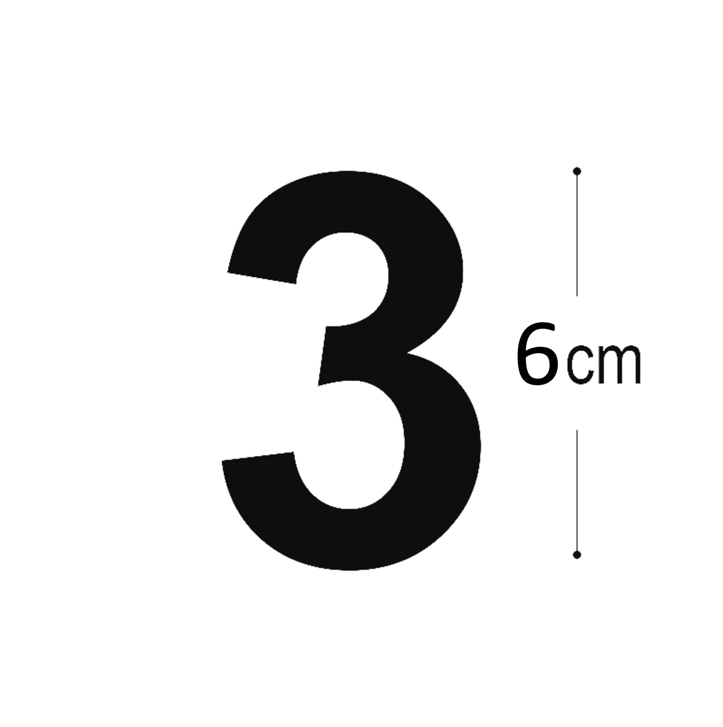 Allux Folietal nr. 3 i sort 6 cm