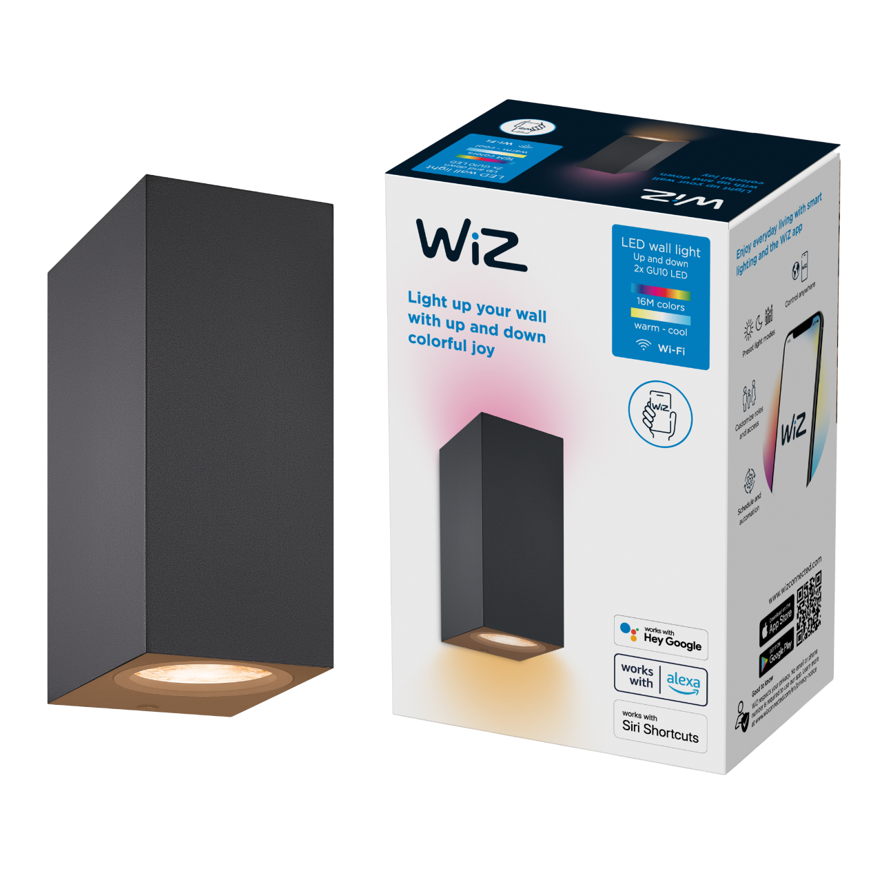 WiZ Up&Down Colors and Tunable White Væglampe i sort