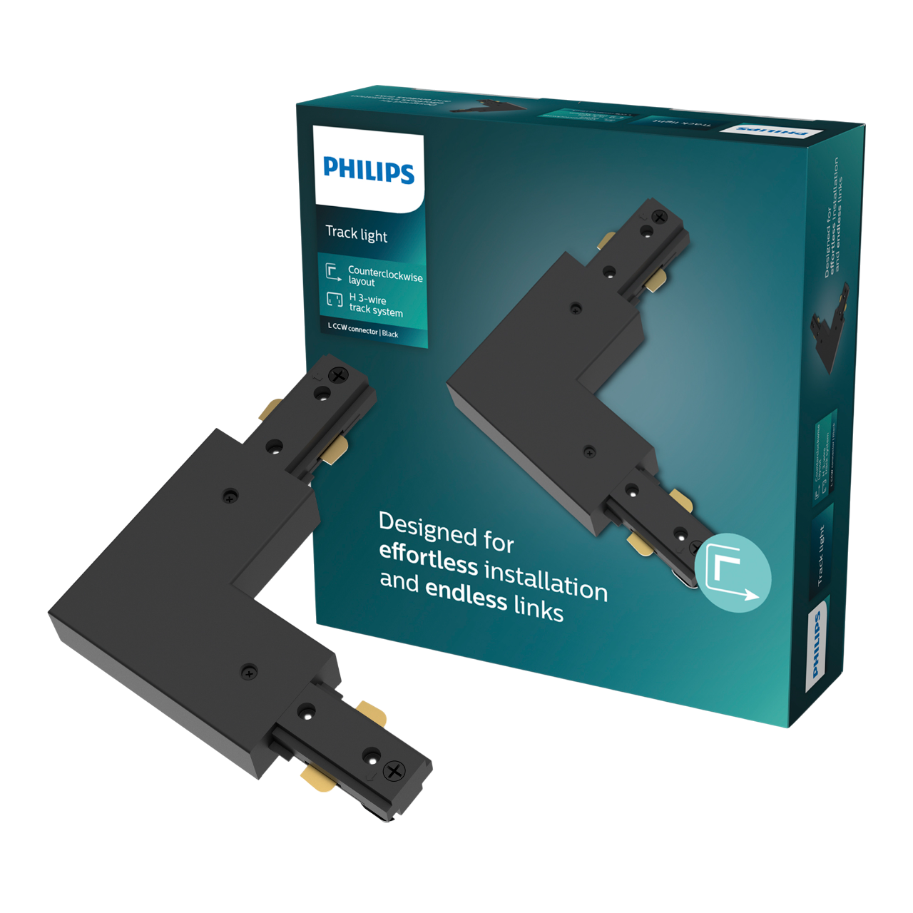 Philips EasyLink L-stik, højre i sort