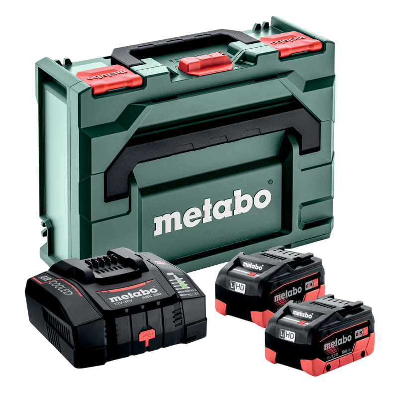 Metabo CAS 18V Startsæt med 2 stk. 10,0Ah LiHD batteri, lader og metaBOX 145