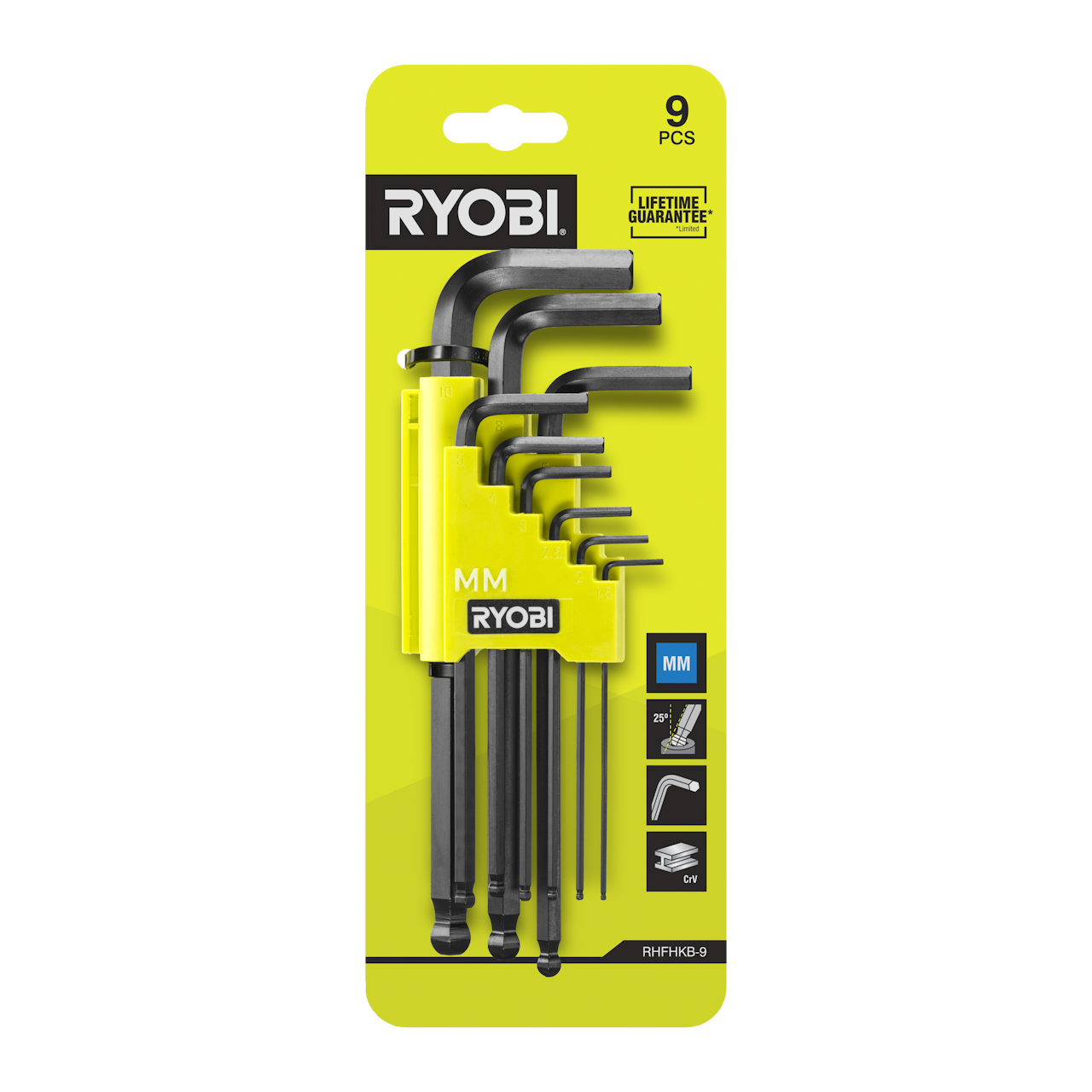 Ryobi RHFHKB-9 Unbrakonøglesæt - 9 dele