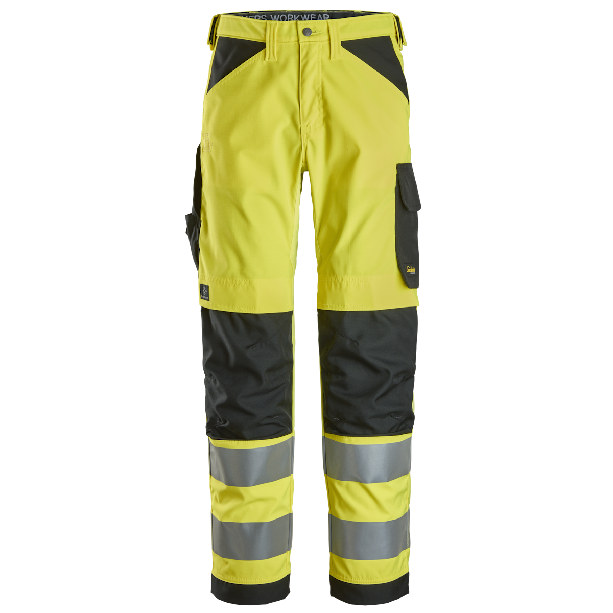 Snickers 6338 High-Vis Bukser Klasse 2 i gul/sort - Str. 88