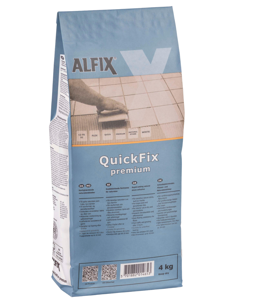 Alfix QuickFix Premium Naturstensklæber 4 kg