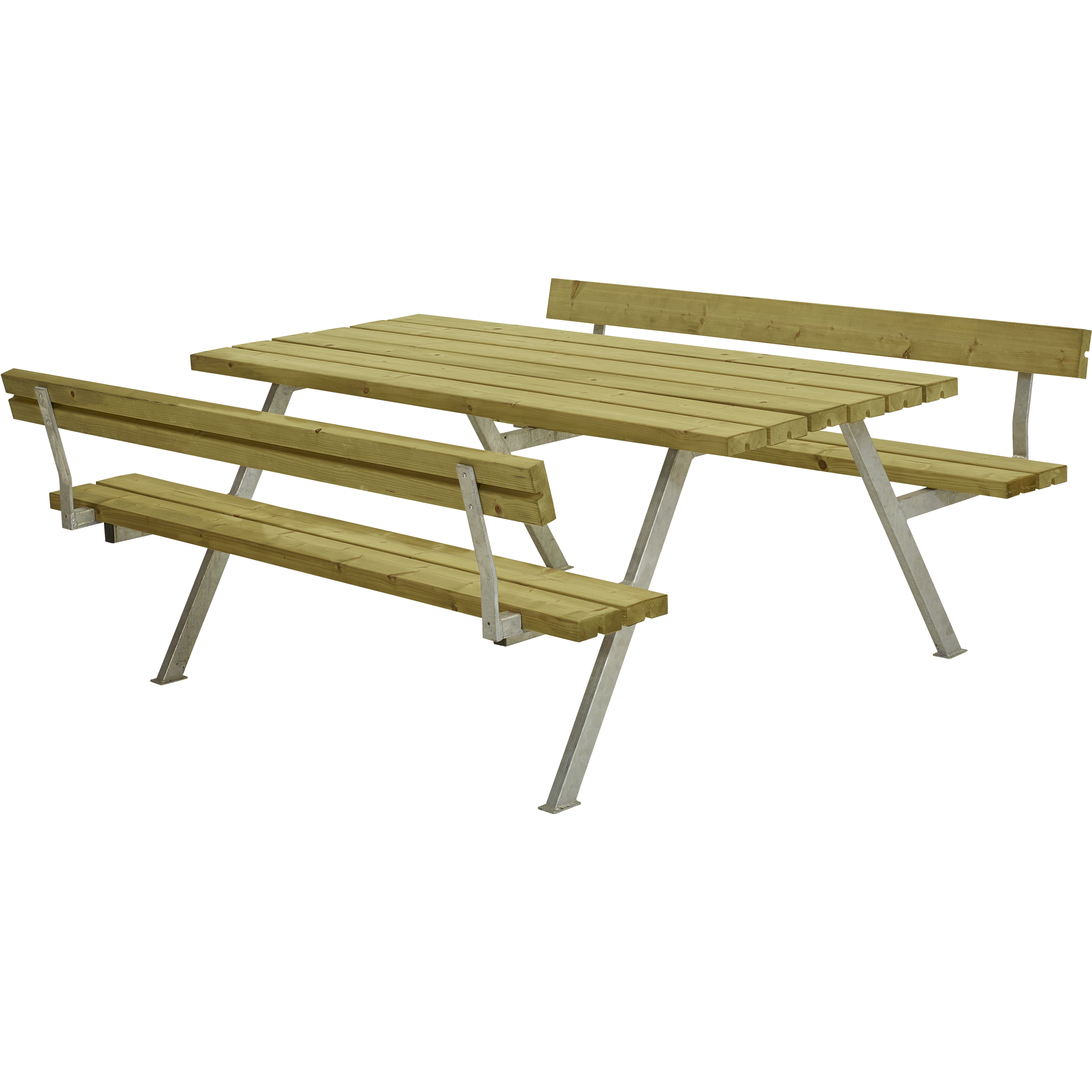 Plus Alpha Bord/Bænkesæt m/2 ryglæn 177 cm - Trykimprægneret