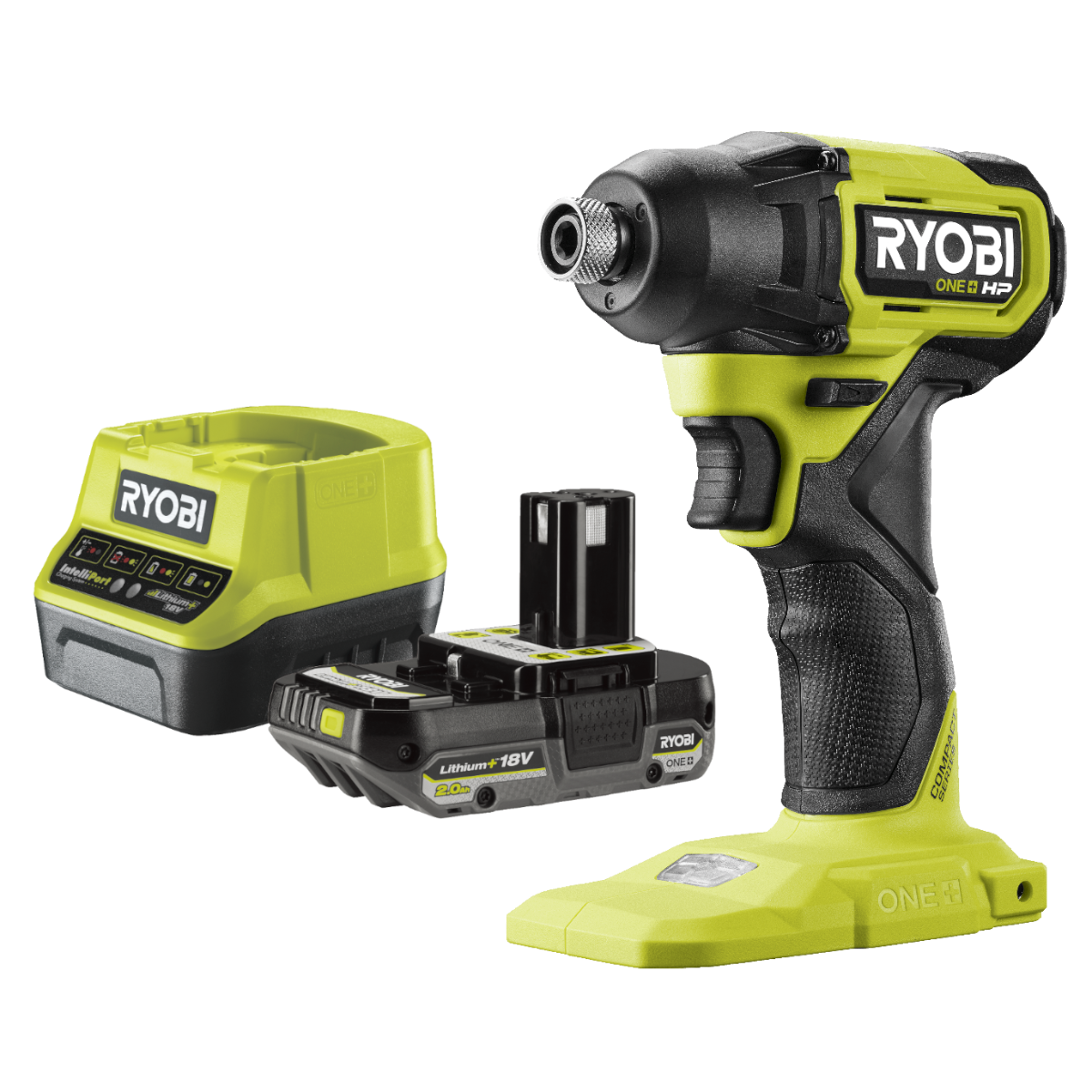 Ryobi RID18C1 ONE+ 18V HP Kulfri Slagskruemaskine med 2,0Ah batteri og lader