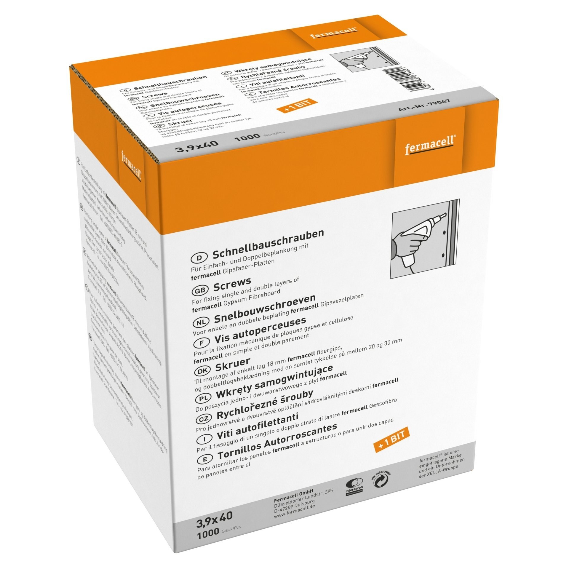 Fermacell Skruer 3,9x40mm - 1000 stk.
