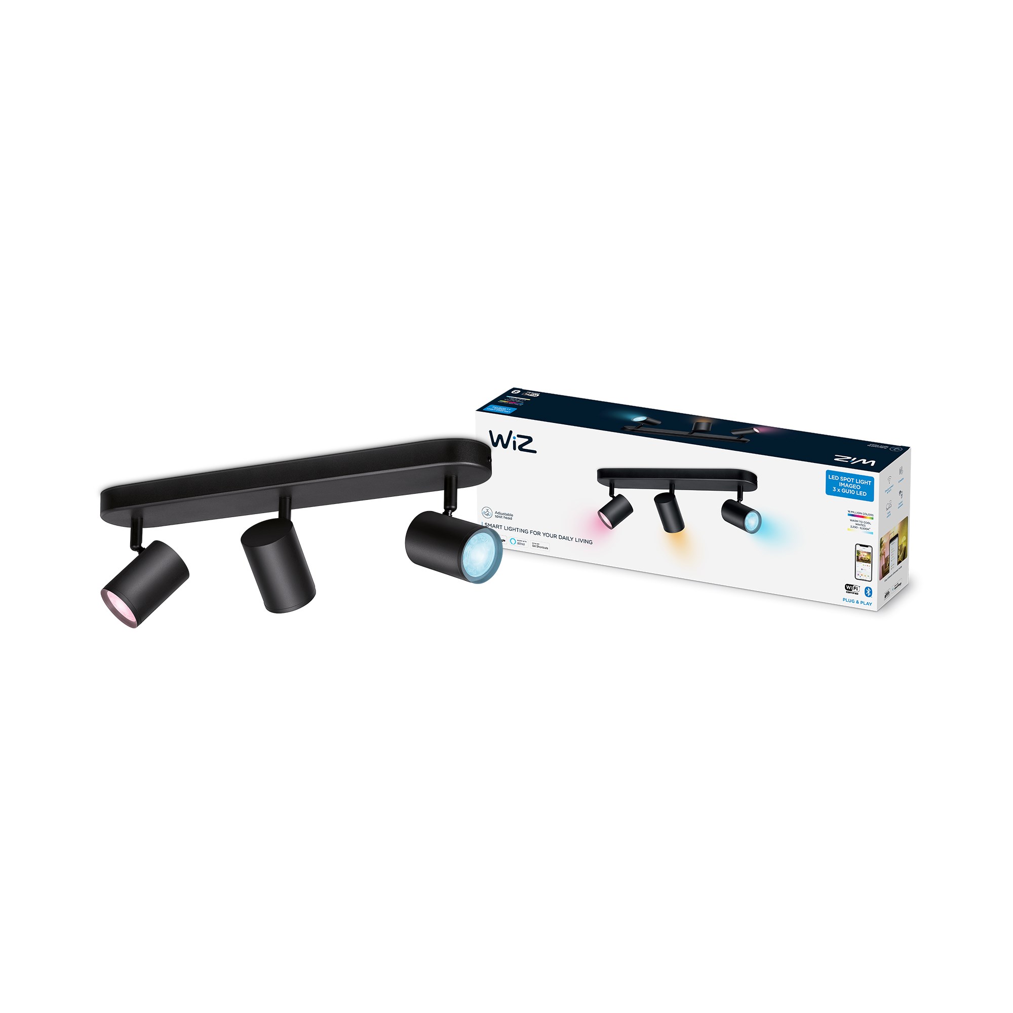 WiZ Imageo Colors and Tunable White triple spot i sort