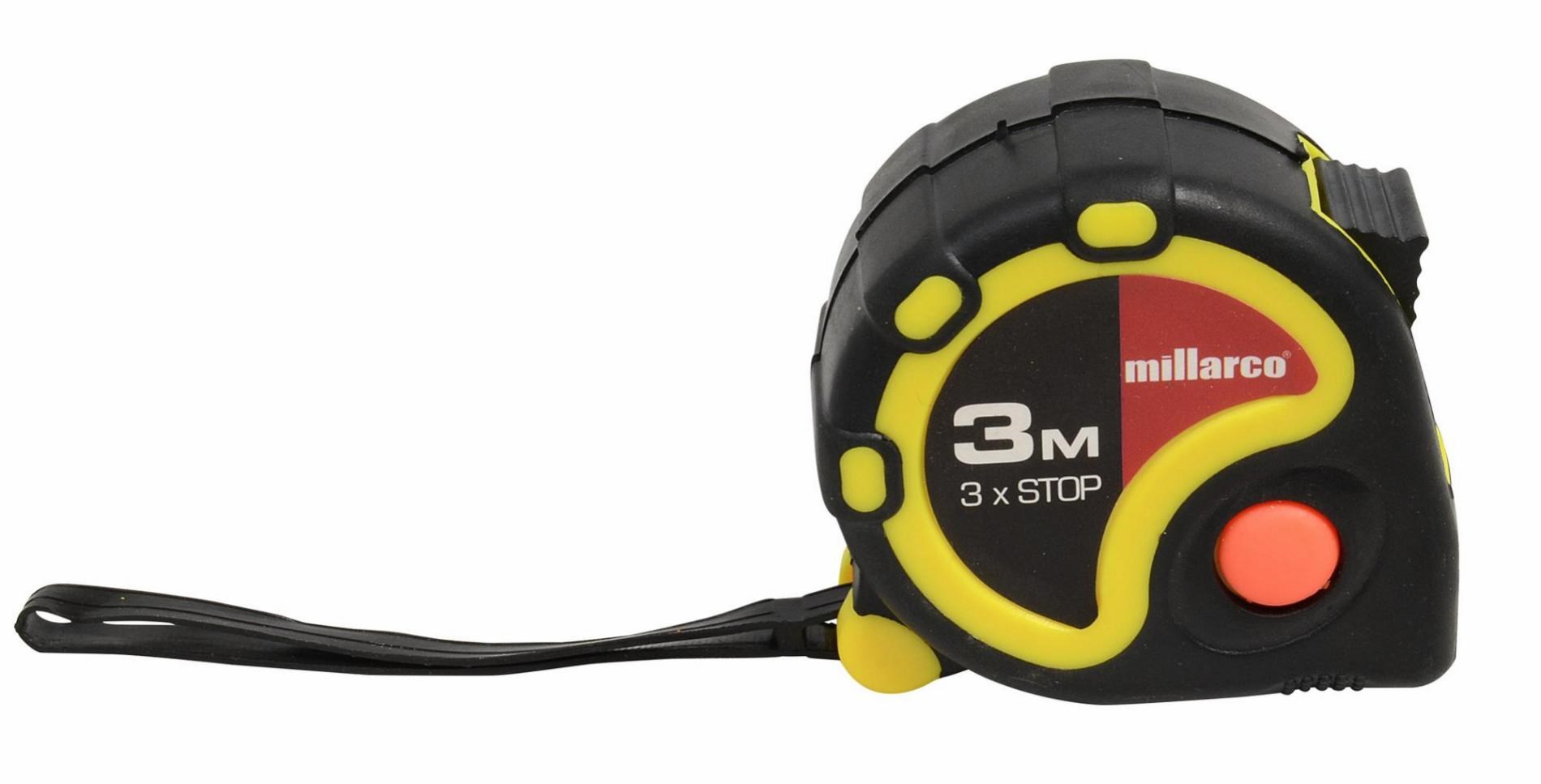 Millarco Båndmål 3M m/stop, skrom udf.