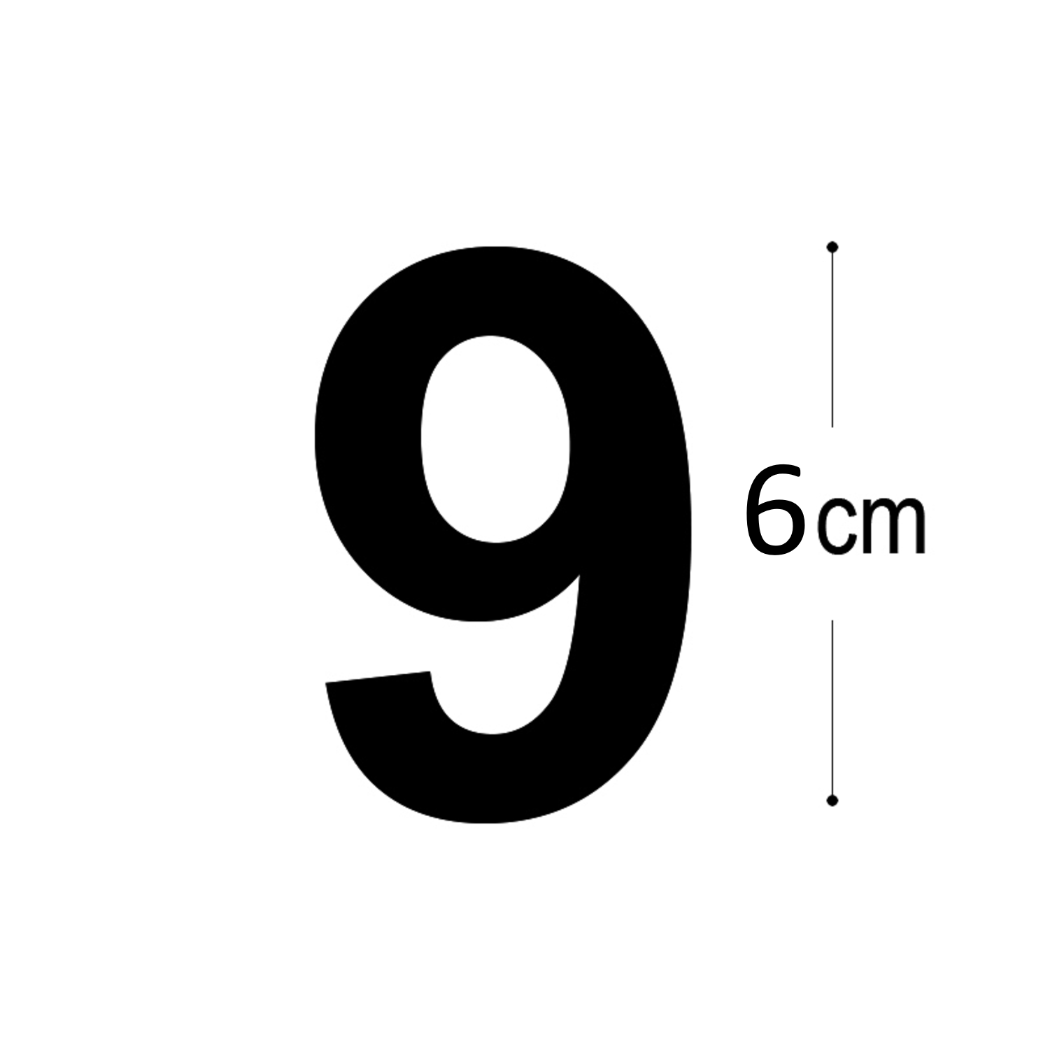 Allux Folietal nr. 9 i sort 6 cm