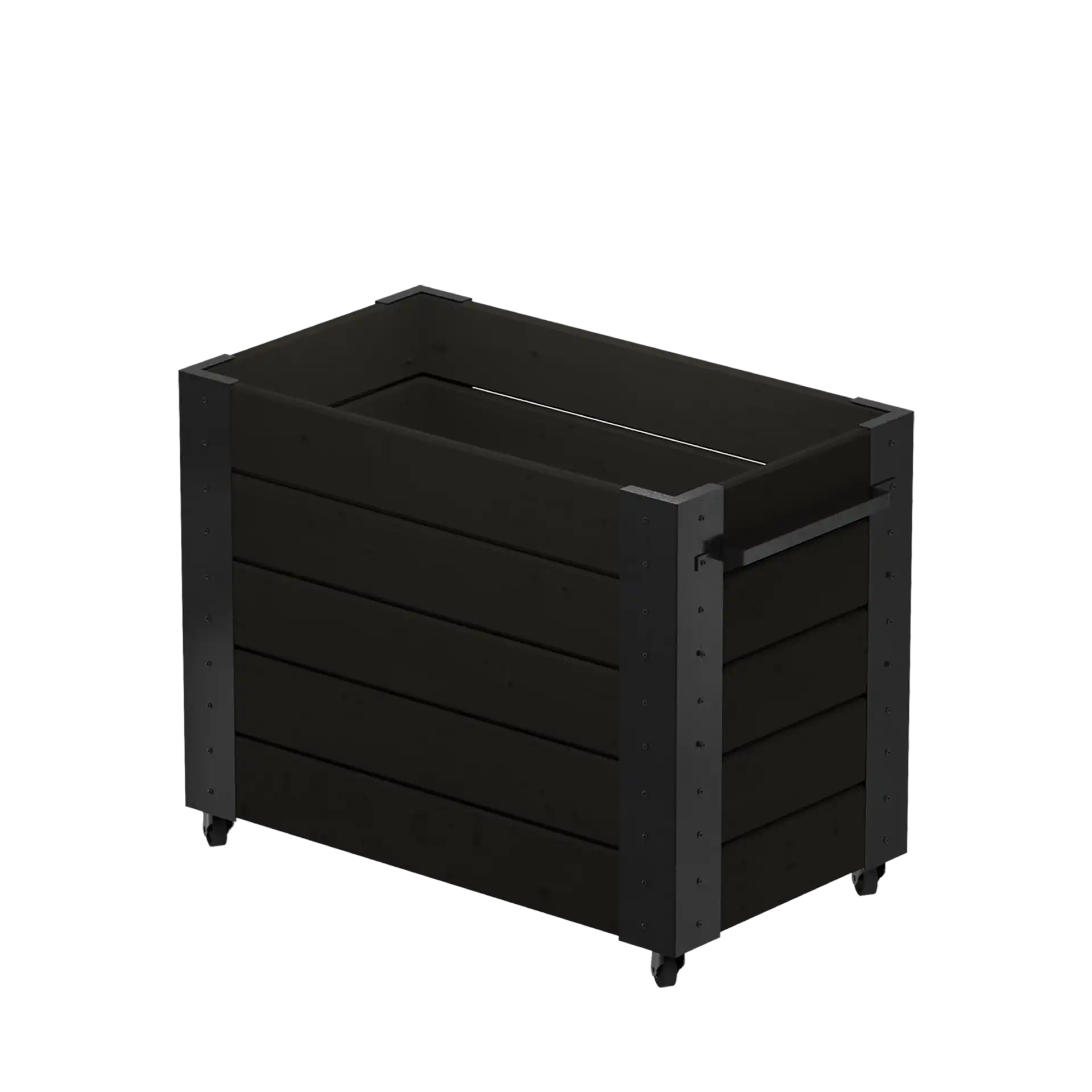 Plus Cubic Blomsterkasse med hjul i Sort RAL 9005 50×87×70 cm