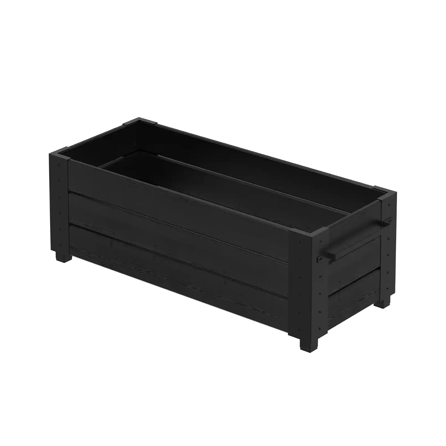 Plus Cubic Blomsterkasse med fødder 120×50×42 cm i sort
