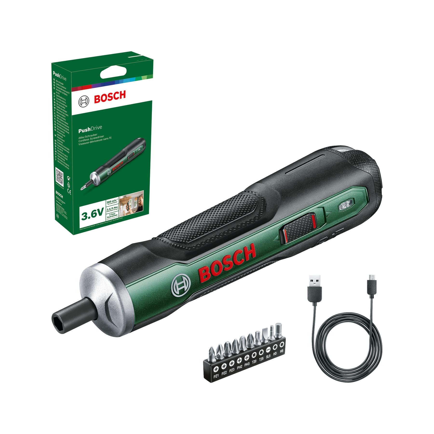 Bosch PushDrive Batteridrevet skruemaskine