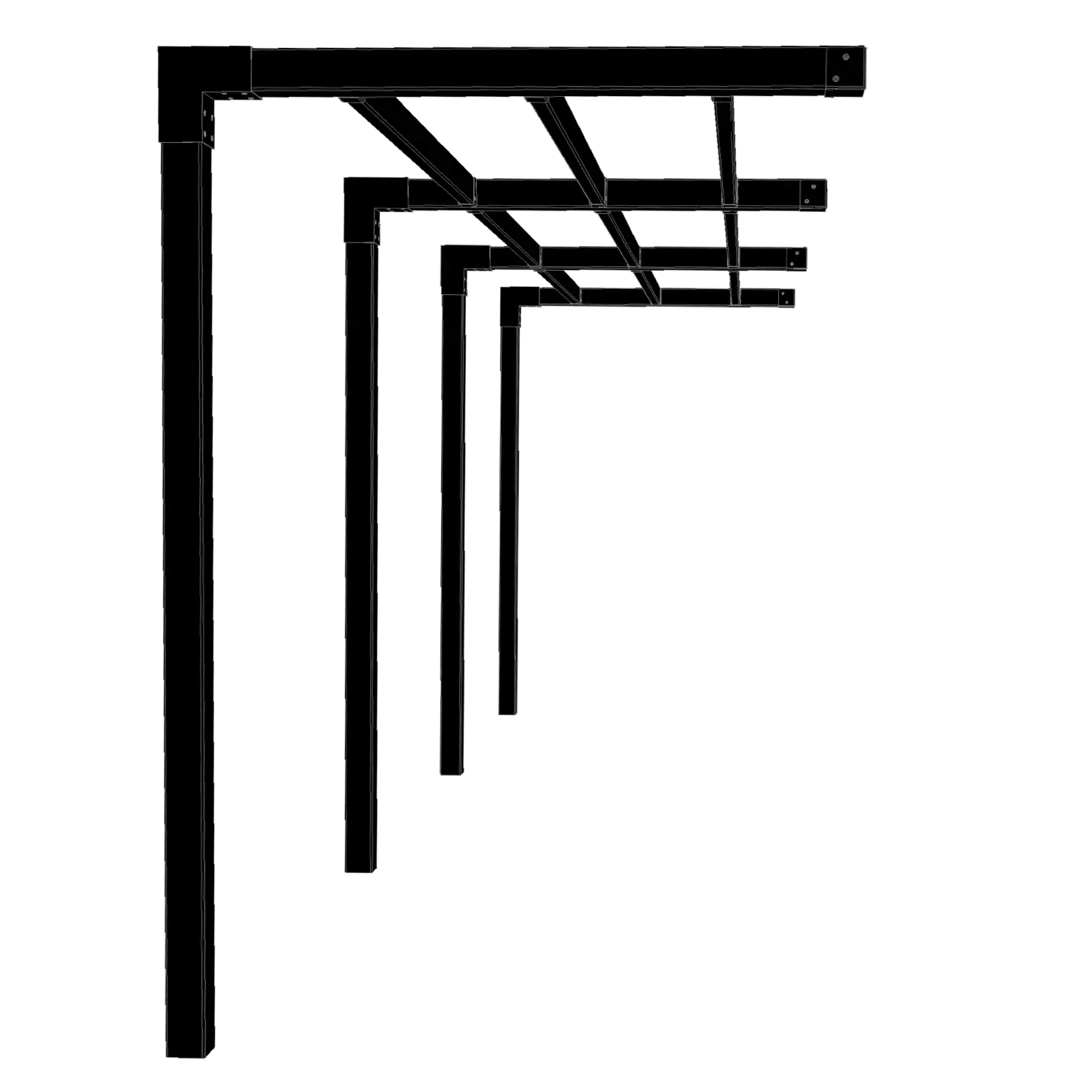 Plus Arcade Model 2 Pergola i sort RAL 9005