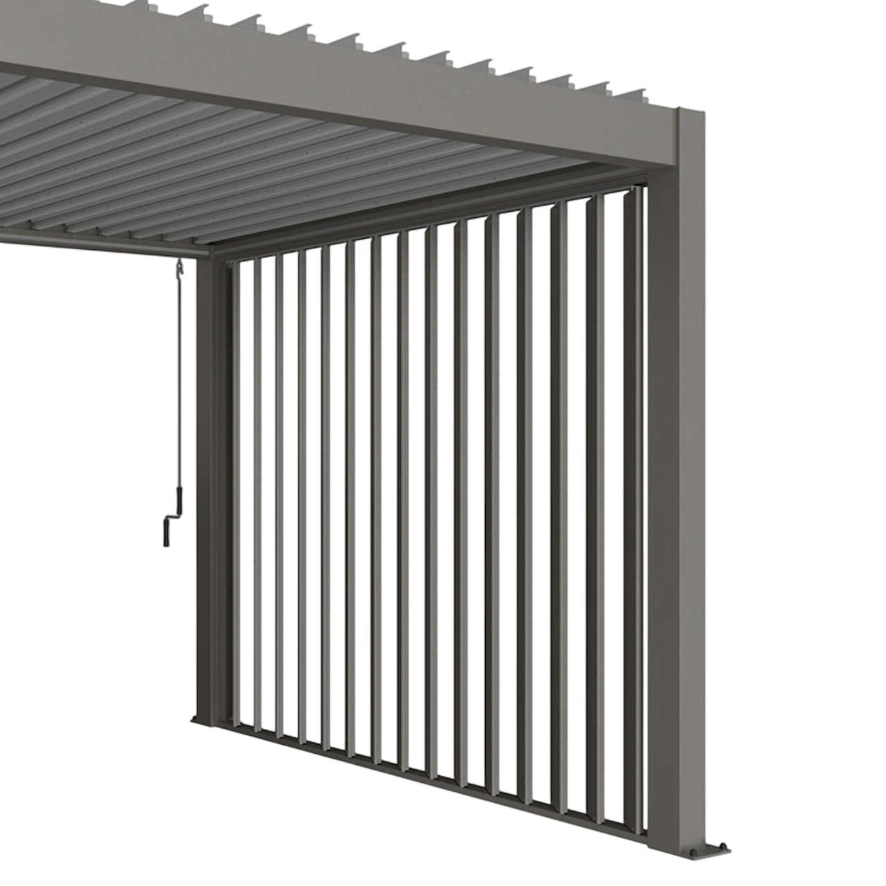 Biohort Sidevæg med lameller i kvartsgrå metallic til 4 m pergola