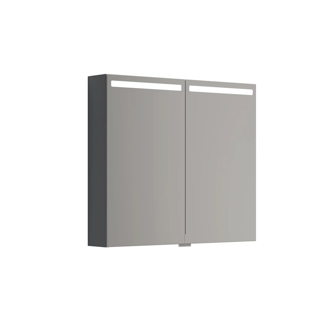 Scanbad Mido+ Top Spejlskab 70x80 cm m/2 låger - grå mat
