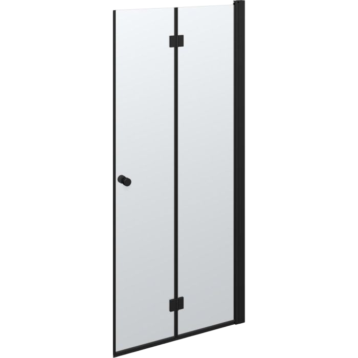 Scanbad B91-03 Foldedør B 87-89 cm - sort/klart glas