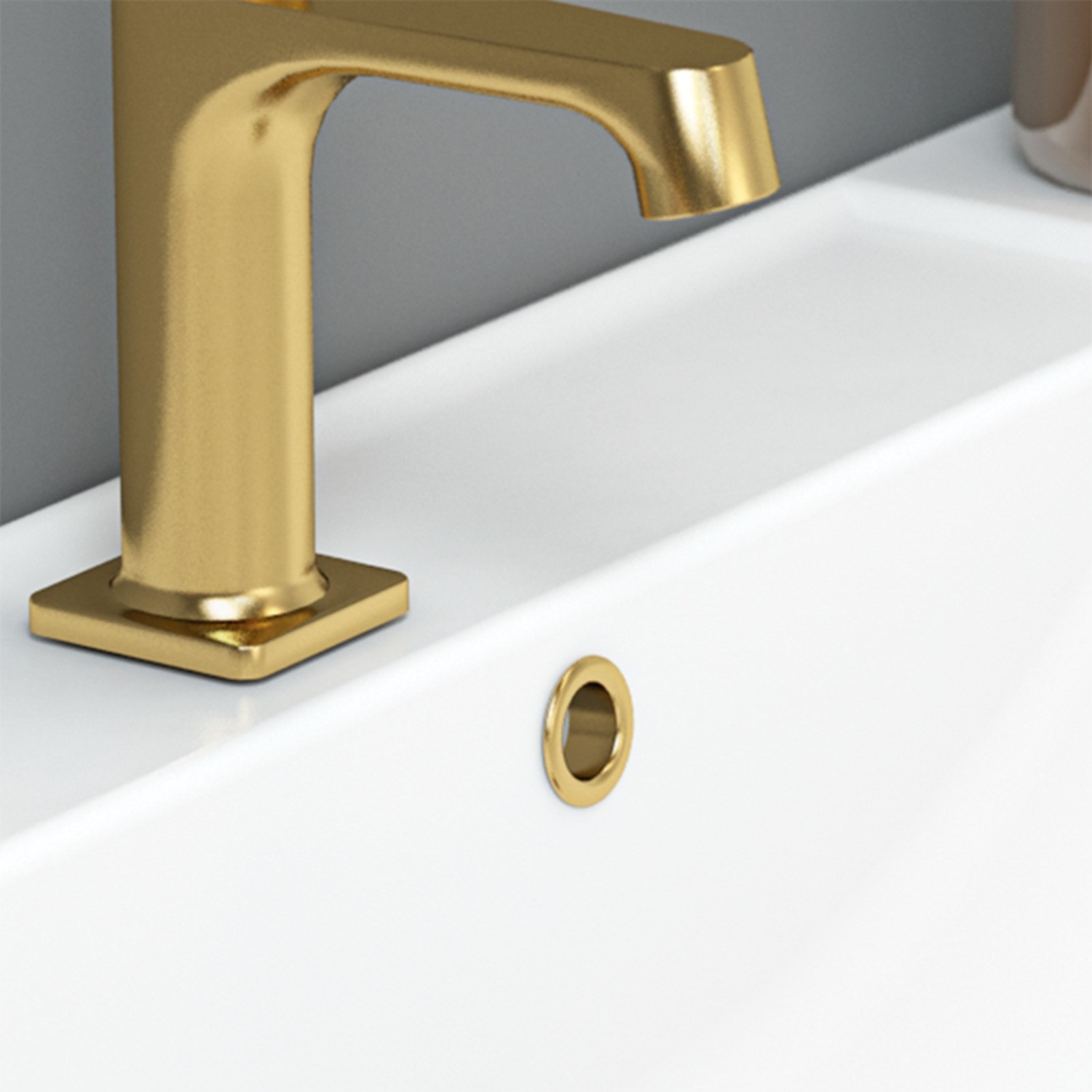 Overløbsroset til marmor/solid surface vaske - messing