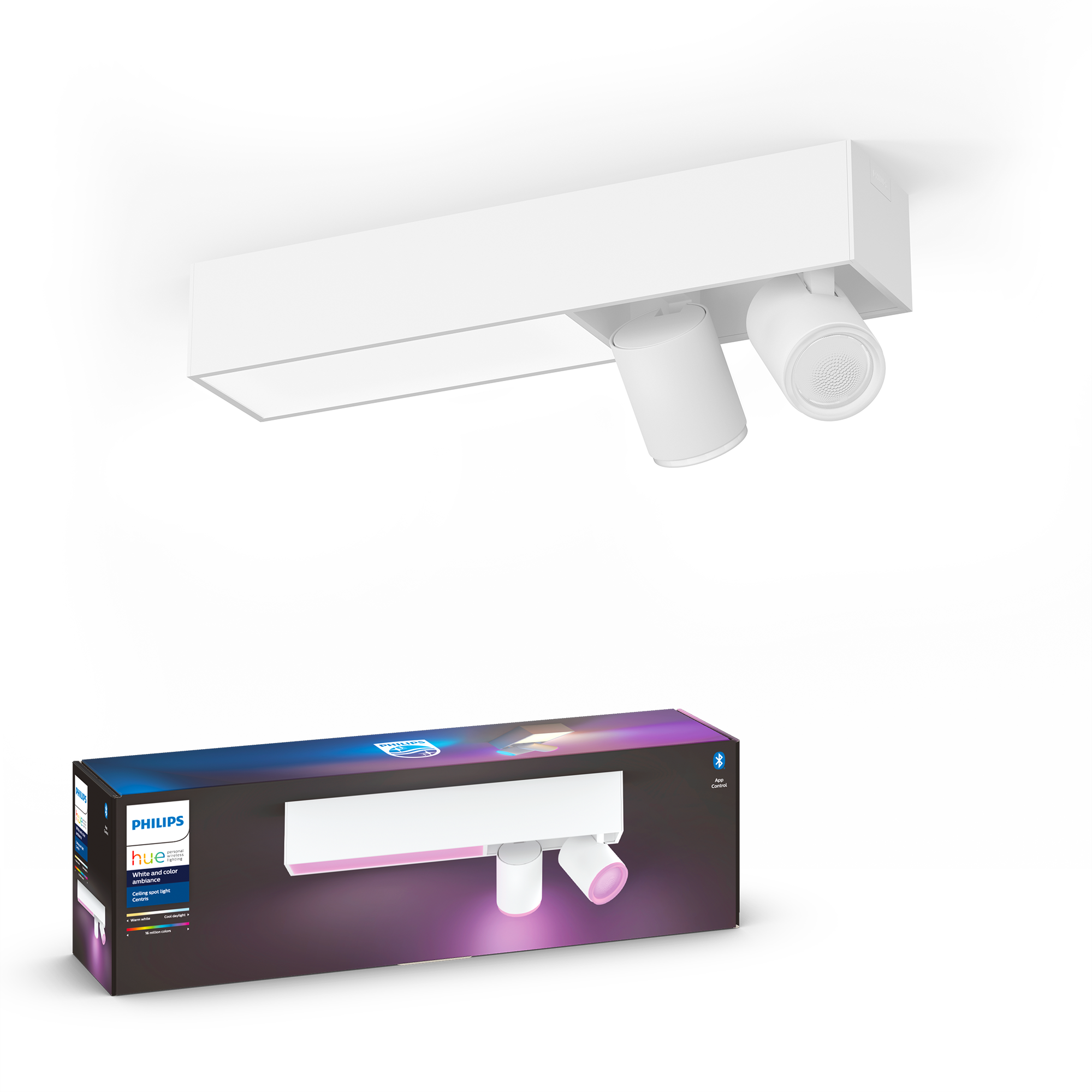 Philips Hue Centris WCA BT Loftslampe med 2 spots i hvid