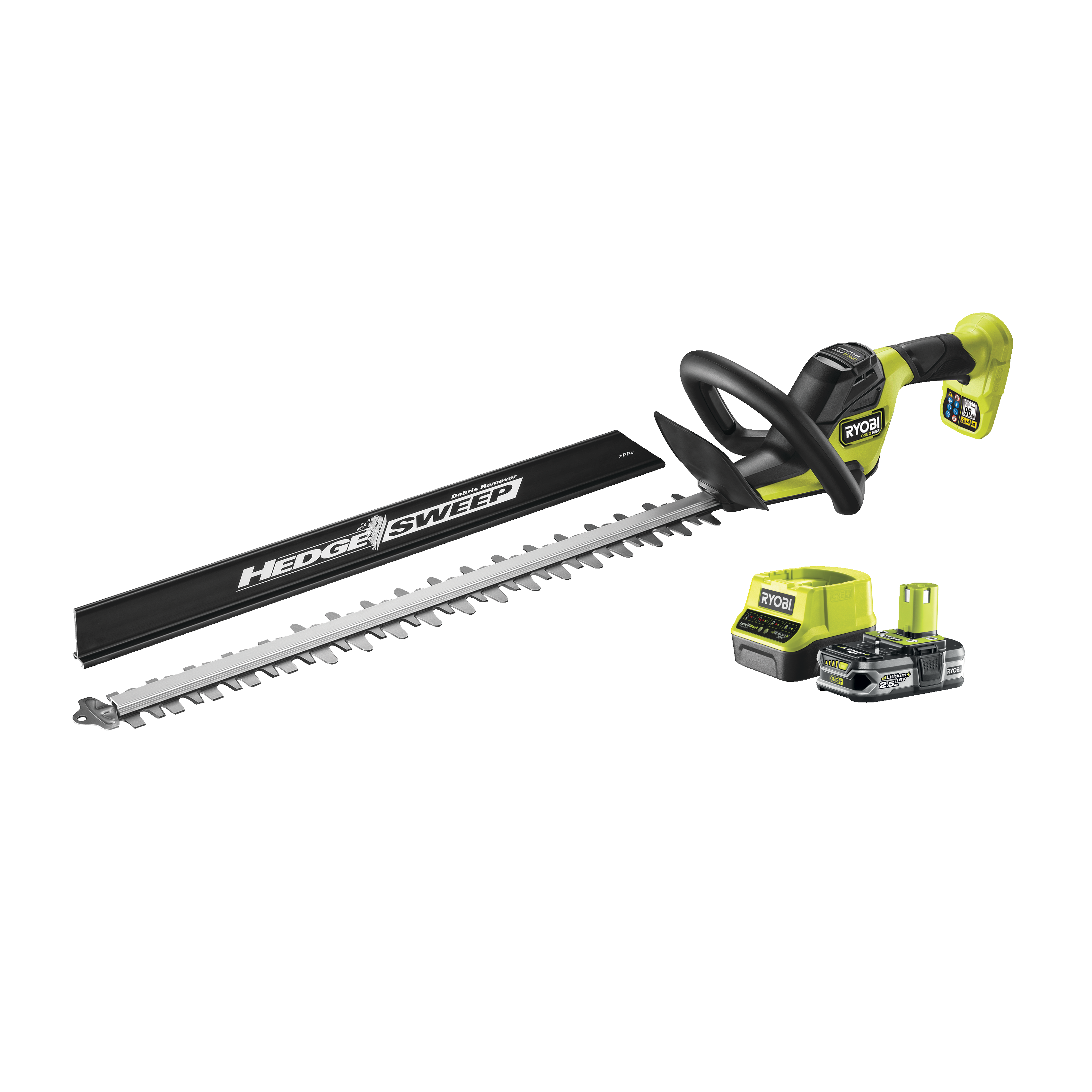 Ryobi RY18HTX60A-125 ONE+ 18V HP Hækkeklipper med 2,5Ah batteri og lader