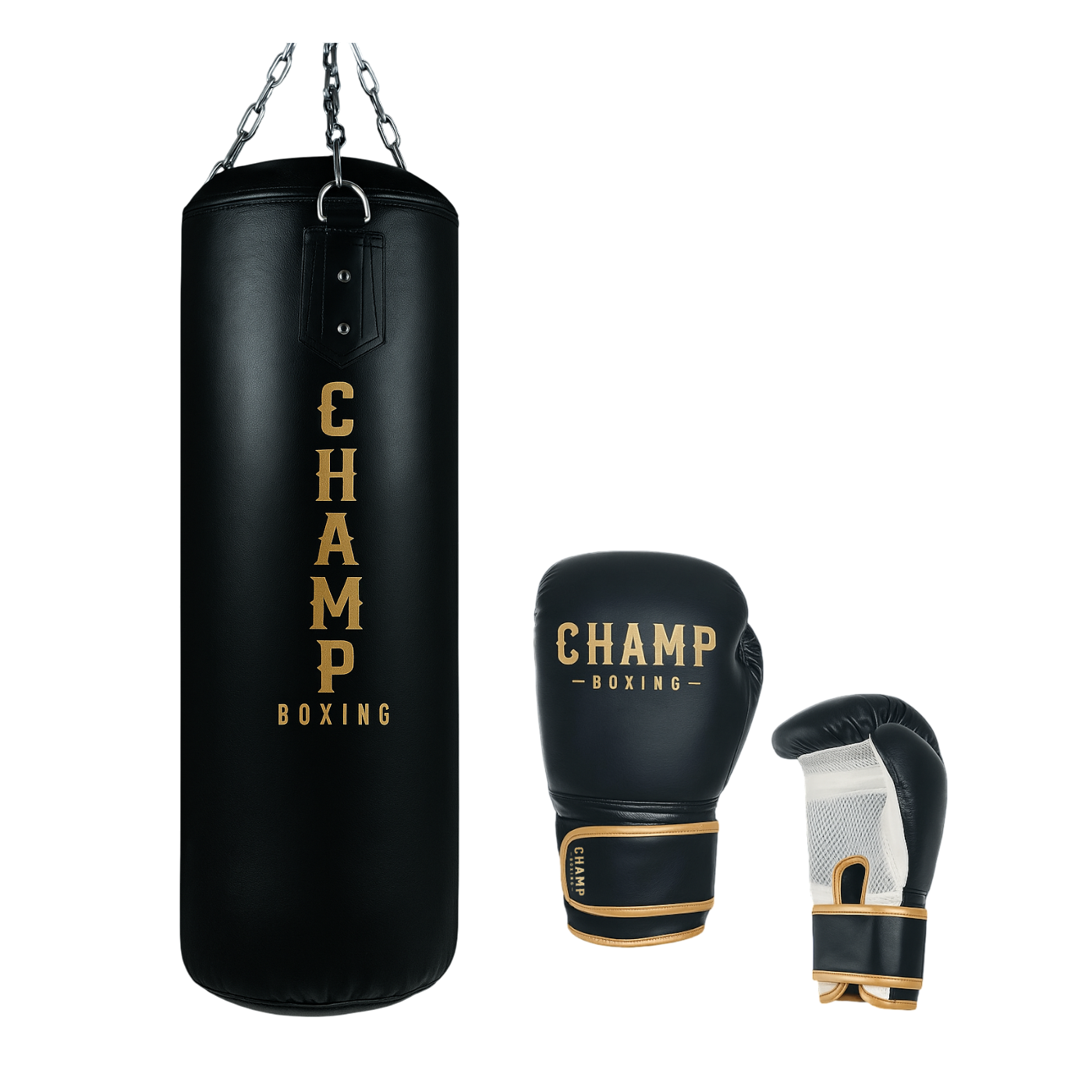 Champ Boksesæt 15 kg i sort/guld