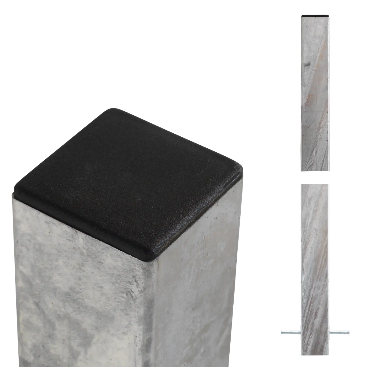 PLUS Stålstolpe til nedstøbning 8×8×236 cm