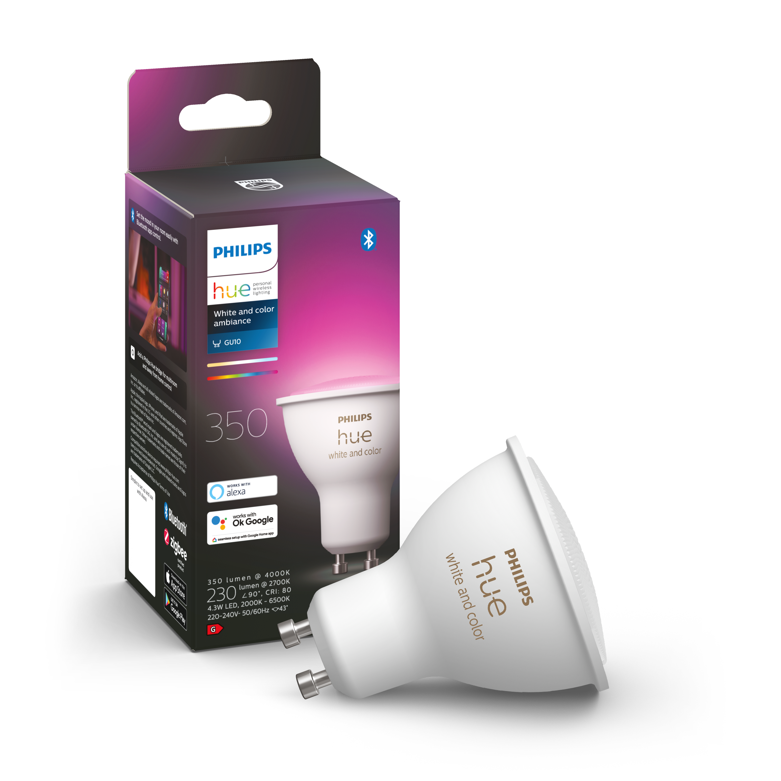 Philips Hue GU10 BT White And Color Ambiance 350 lm spot