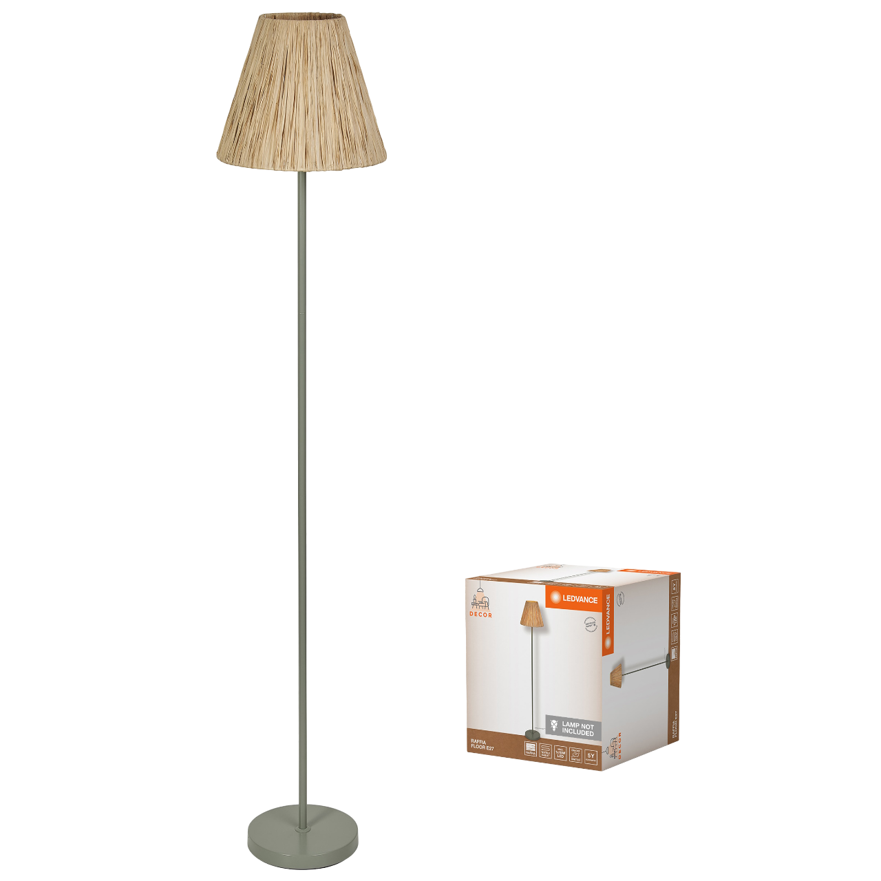 LEDVANCE Decor Raffia Gulvlampe i brun/grøn