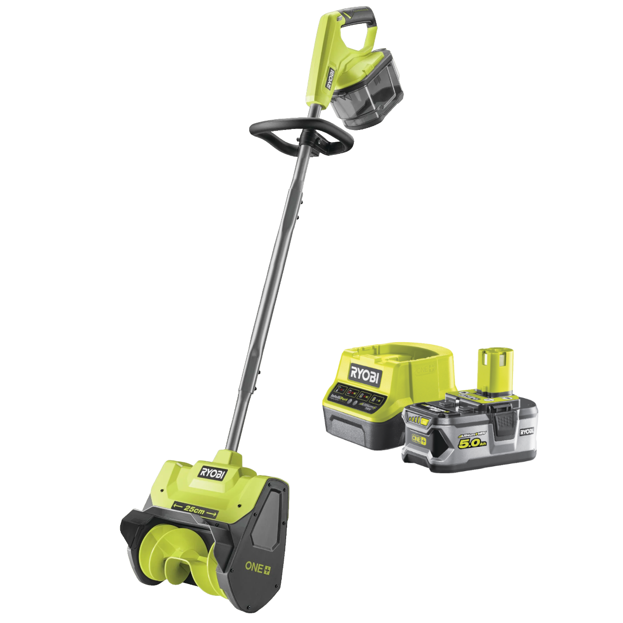 Ryobi RY18ST25A ONE+ 18V Sneslynge med 5,0Ah batteri og lader